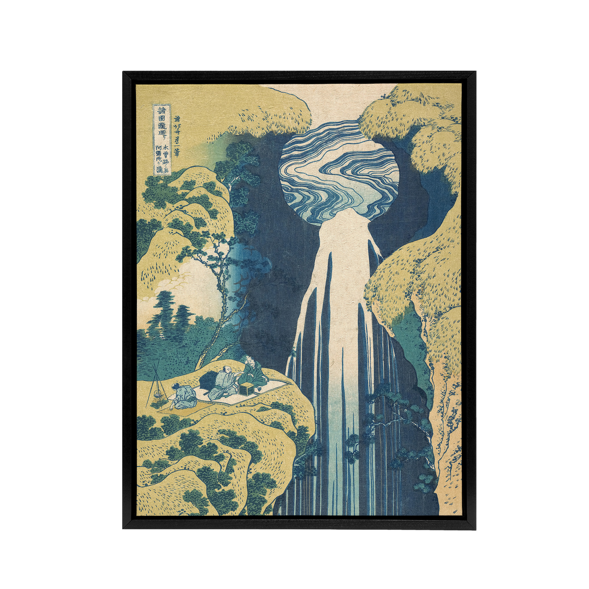 Hokusai Amida Waterfall Japanese Framed Canvas Wall Art Print