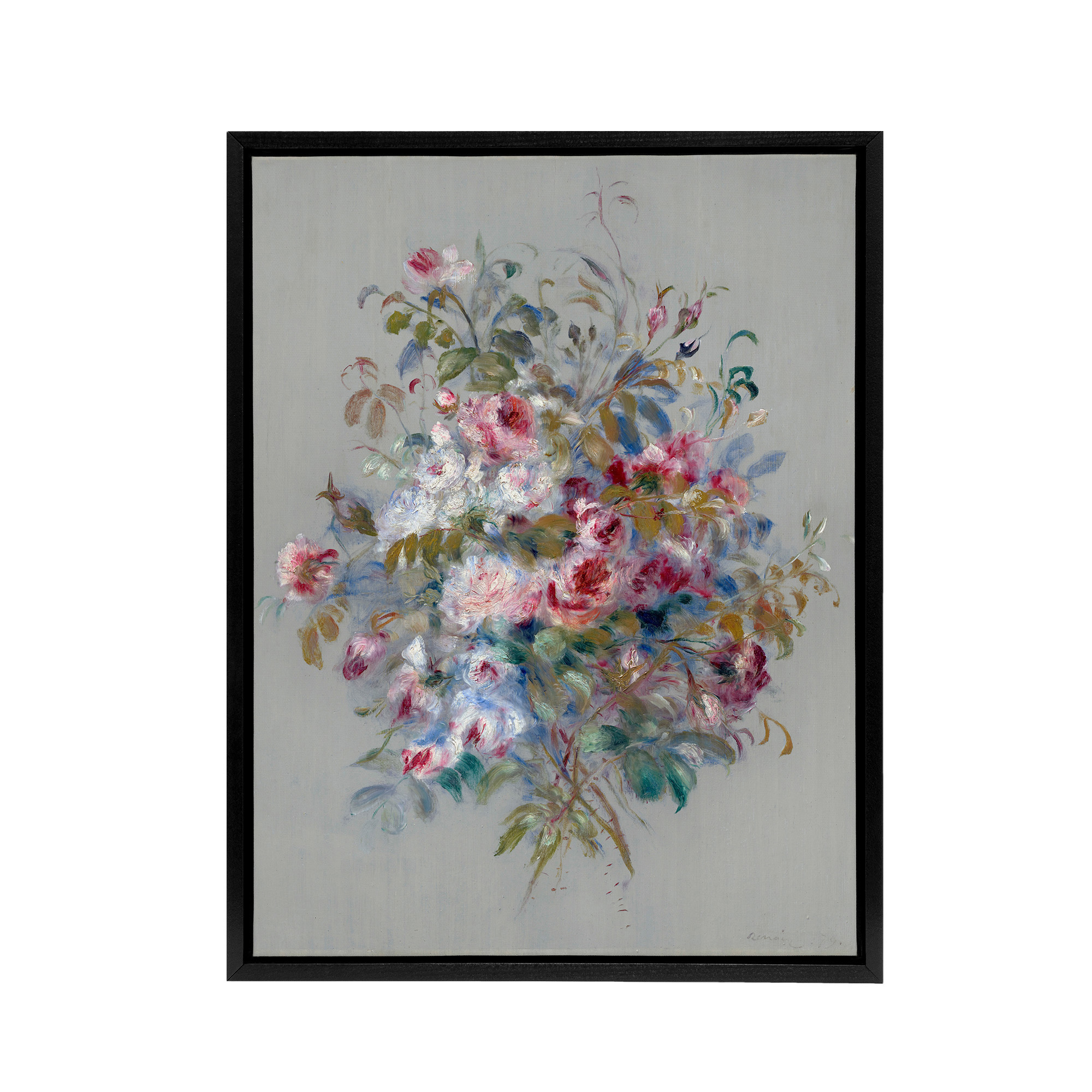 Renoir Bouquet Of Roses 1879 Framed Canvas Wall Art Print