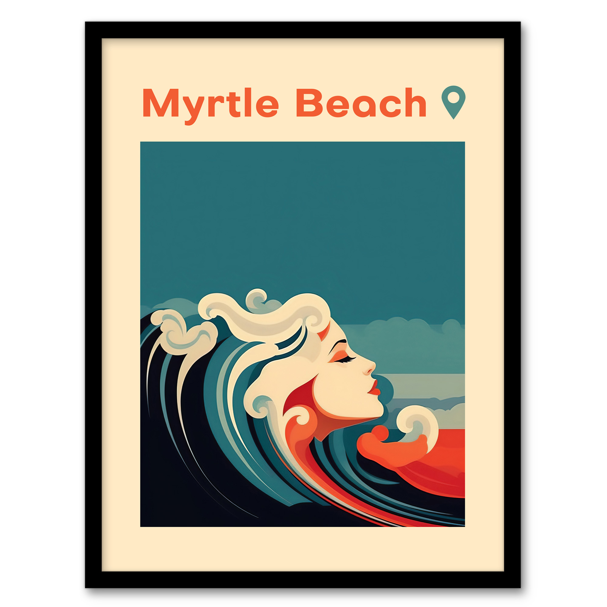 Seaside Calls Myrtle Beach USA South Carolina Waves Wall Art Poster Print