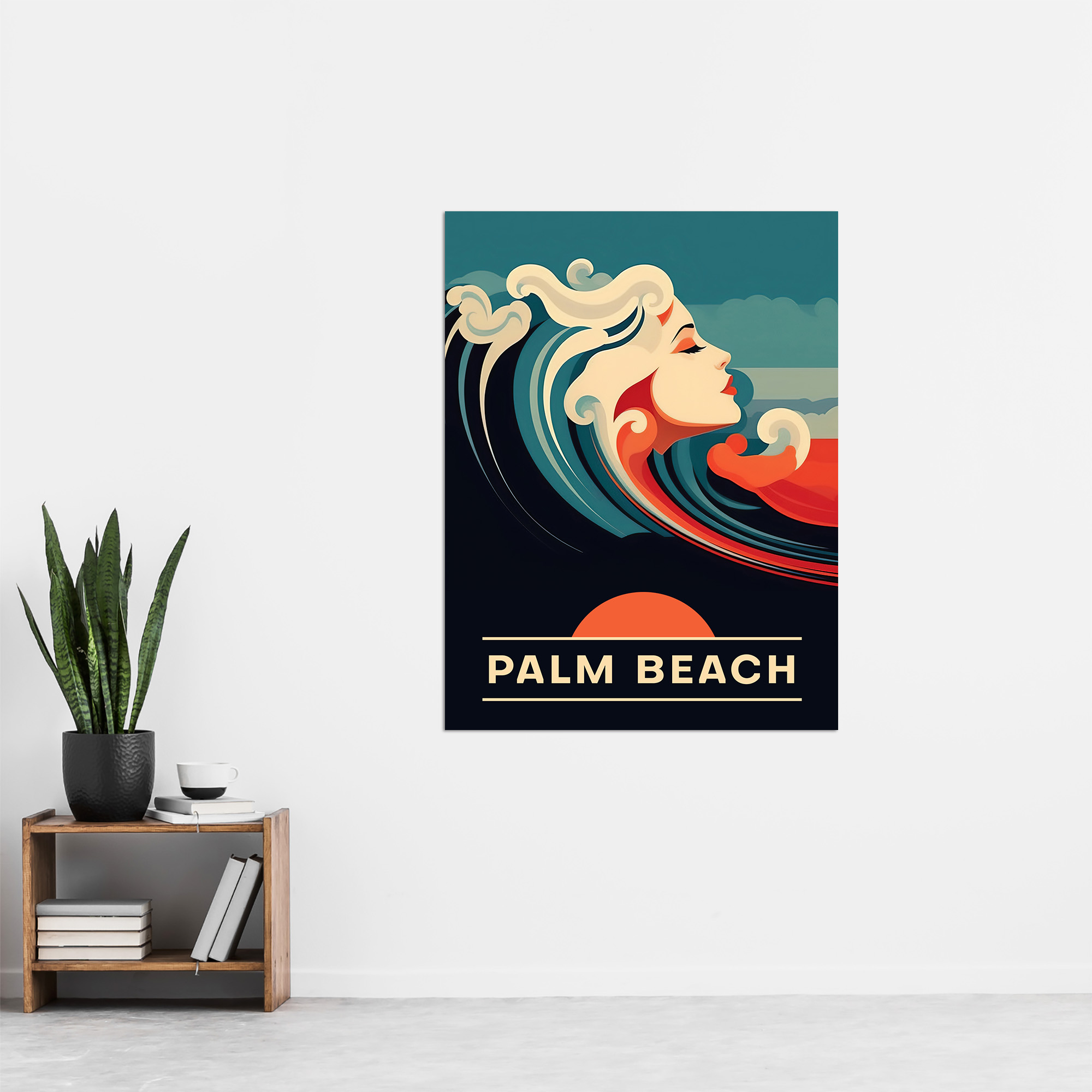 Seaside Calls Palm Beach Florida USA Waves Woman Wall Art Poster Print Picture - Picture 10 of 26
