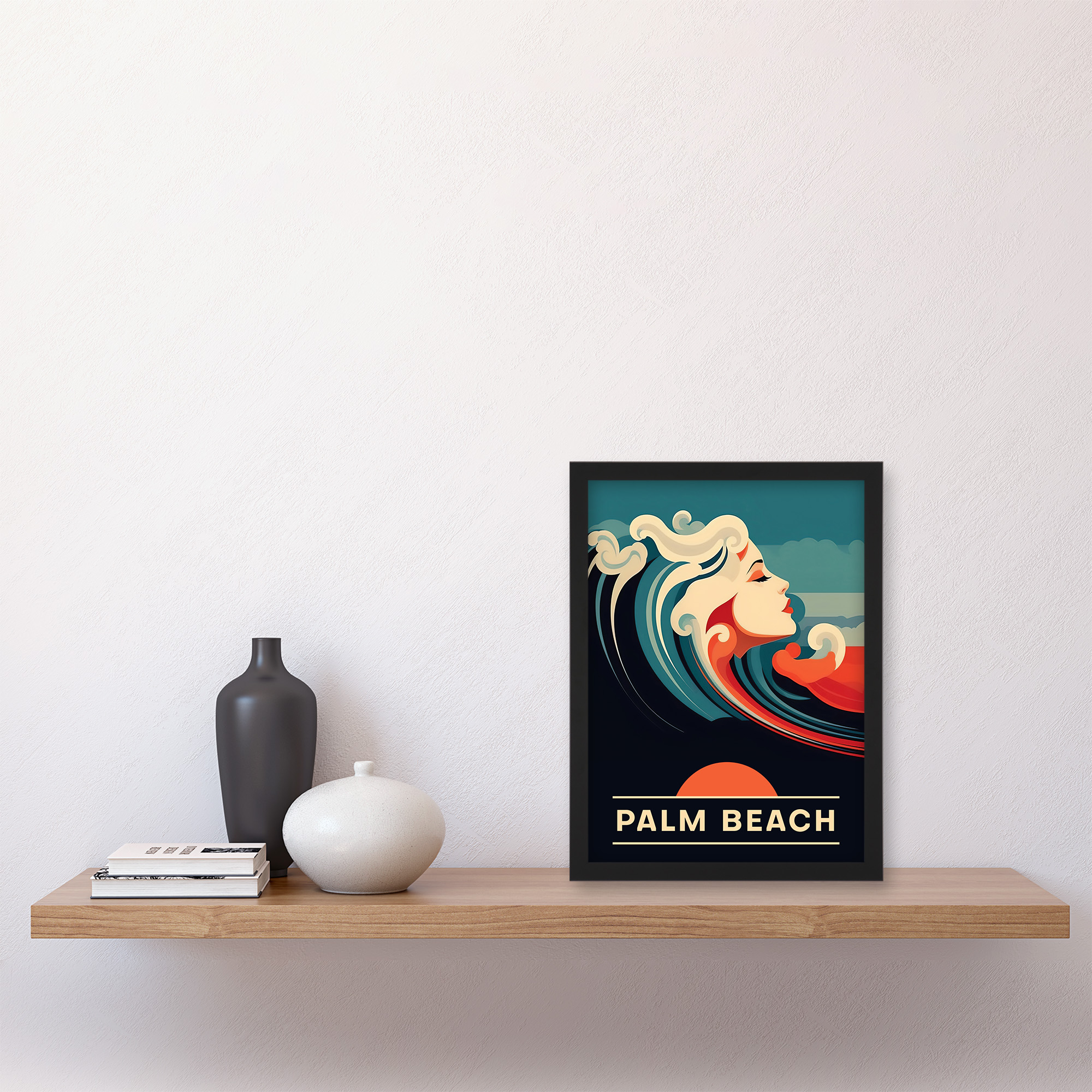 Seaside Calls Palm Beach Florida USA Waves Woman Wall Art Poster Print Picture - Picture 15 of 26