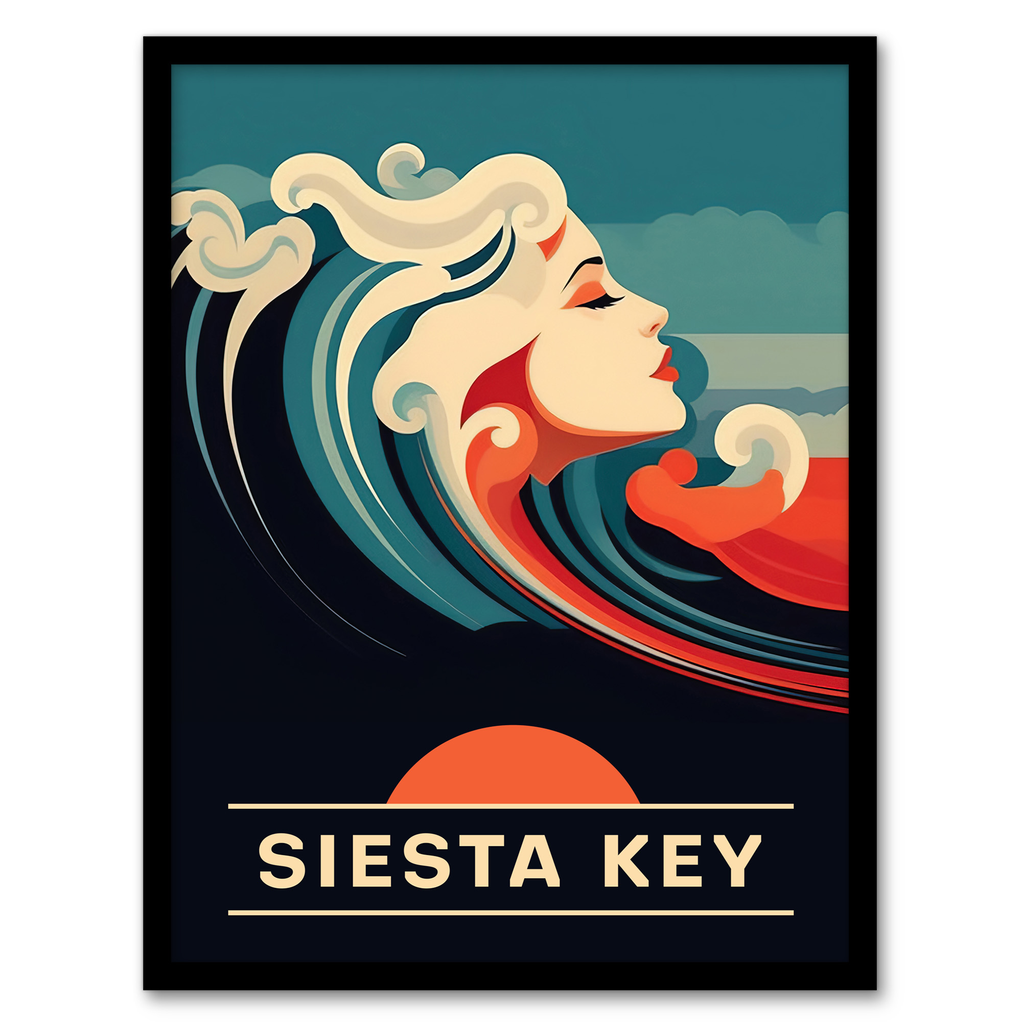 Seaside Calls Siesta Key Beach Florida USA Siren Waves Wall Art Poster Print