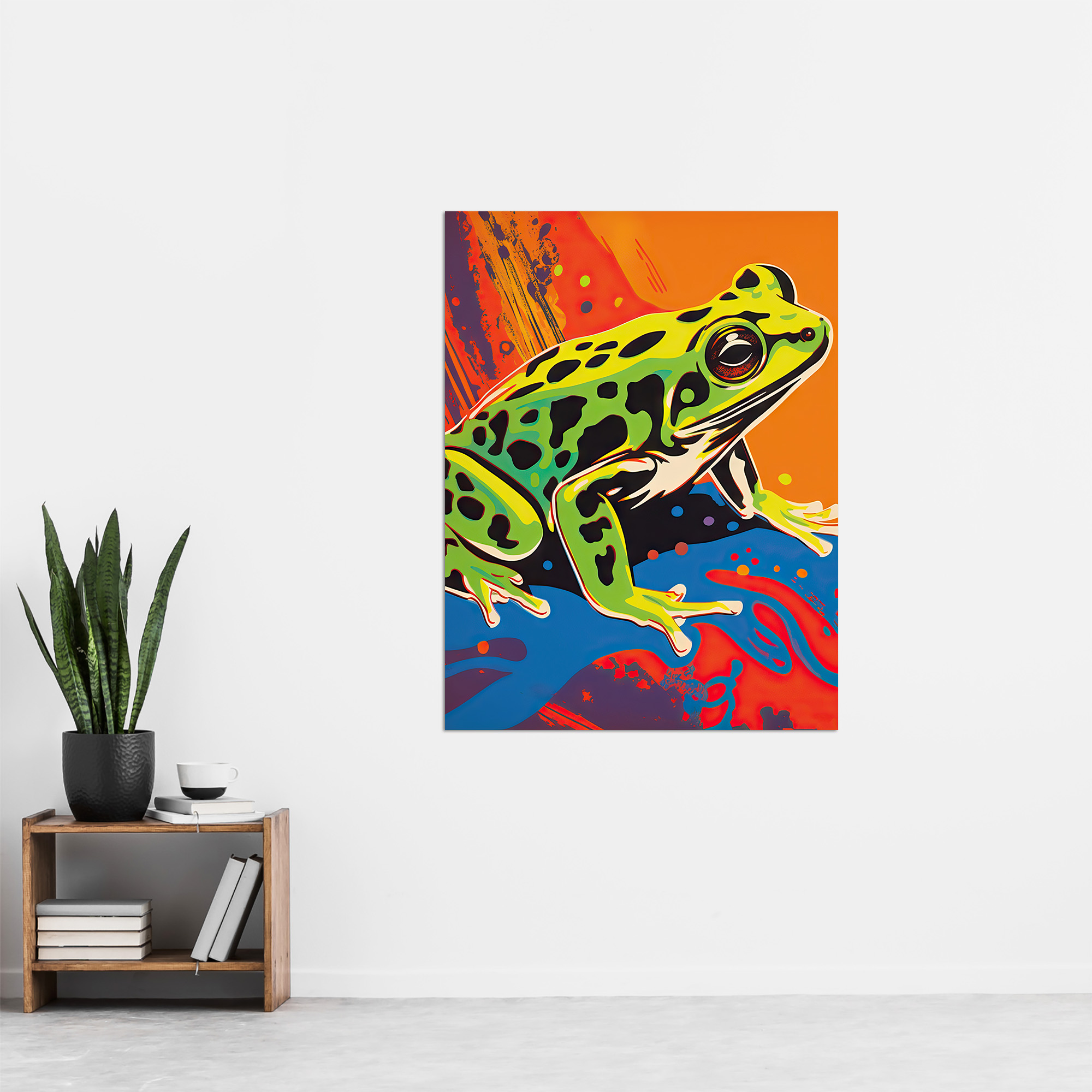 Frog Vibrant Bathroom Painting Animal Portrait Bold Wall Art Poster Print - Picture 10 of 26