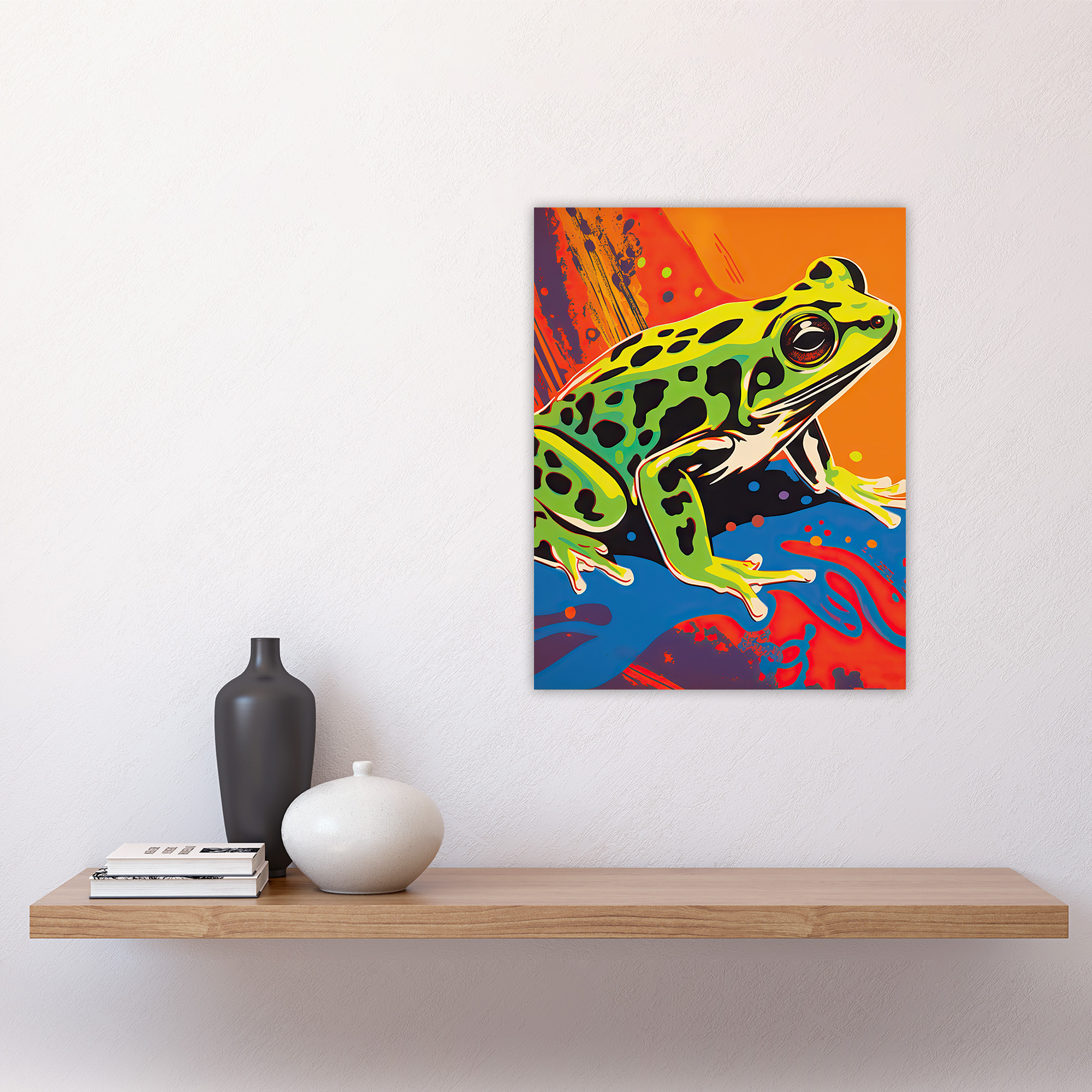 Frog Vibrant Bathroom Painting Animal Portrait Bold Wall Art Poster Print - Picture 25 of 26
