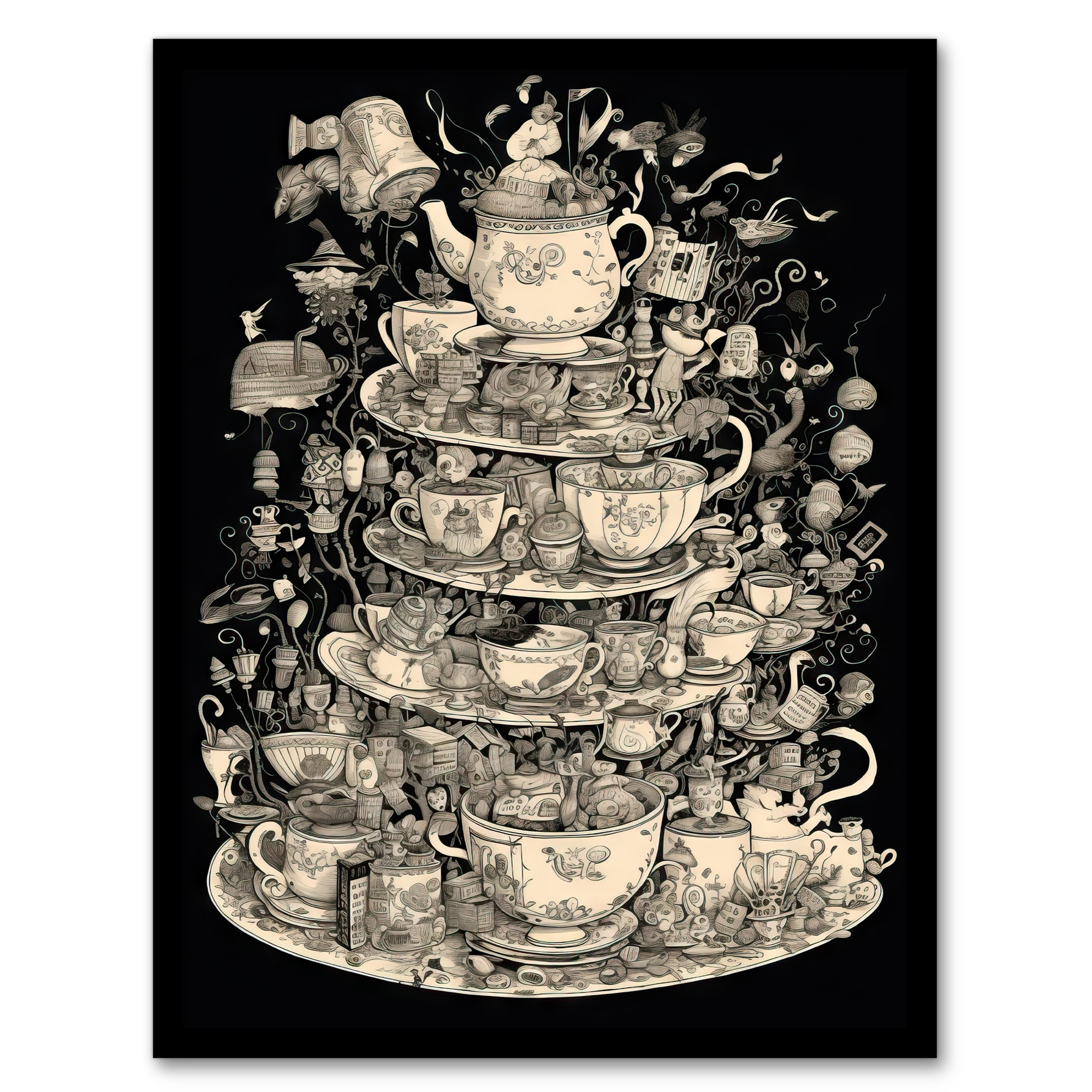 Alice In Wonderland Mad Hatter Tea Party Adventure Painting Art Poster Print - Picture 12 of 26
