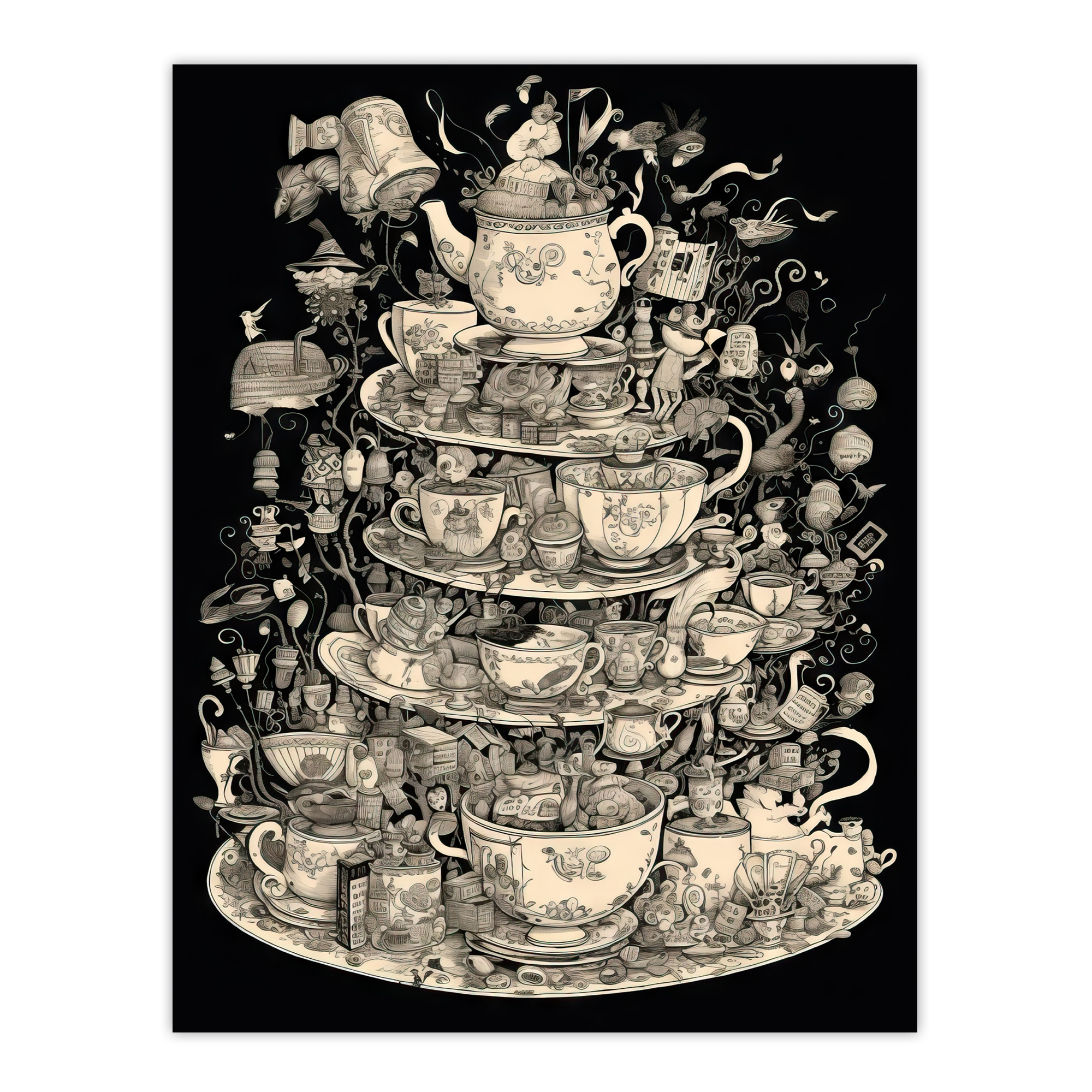 Alice In Wonderland Mad Hatter Tea Party Adventure Painting Art Poster Print - Picture 2 of 26