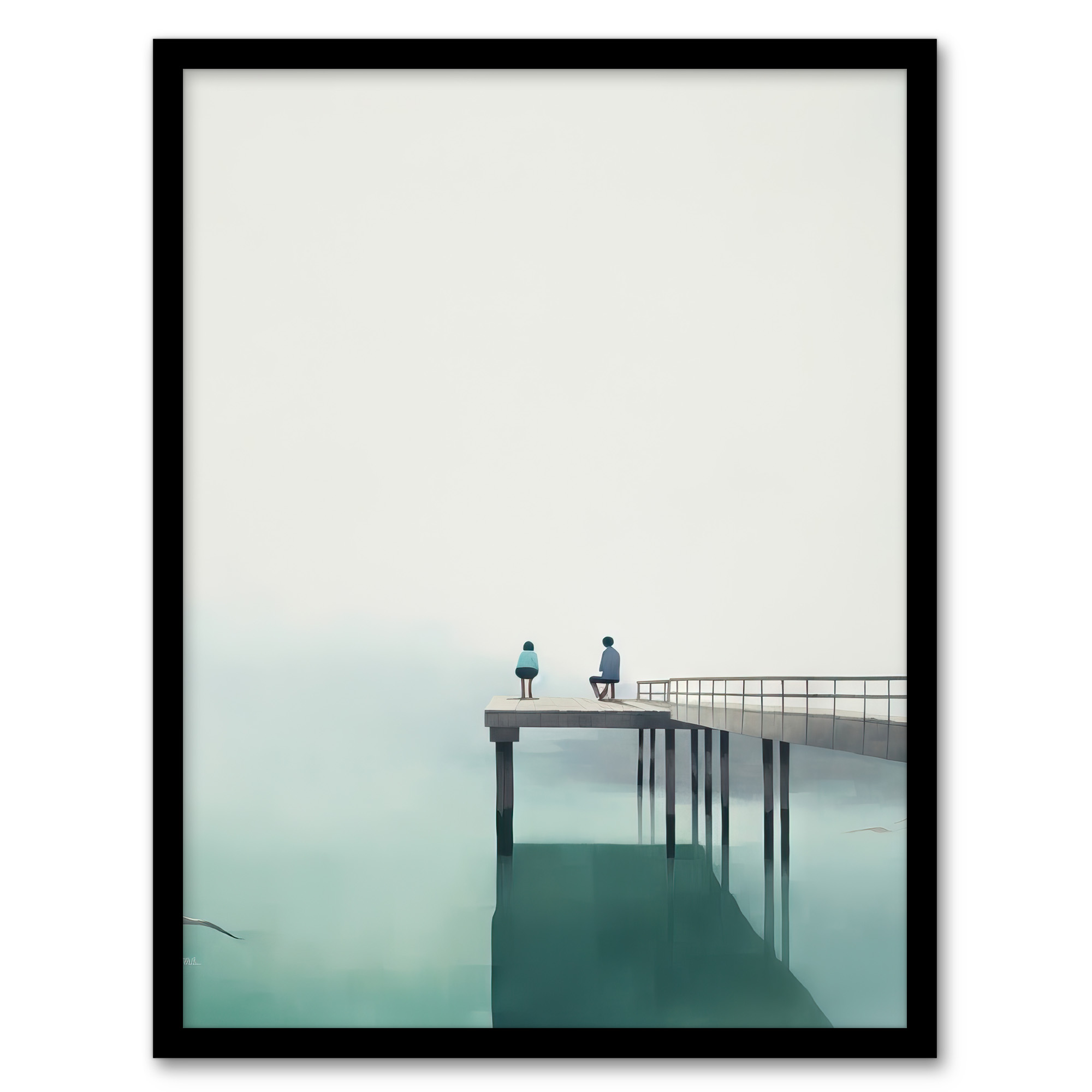 The End Of The Pier By Amy Denver Calm Minimalism Wall Art Poster Print Picture