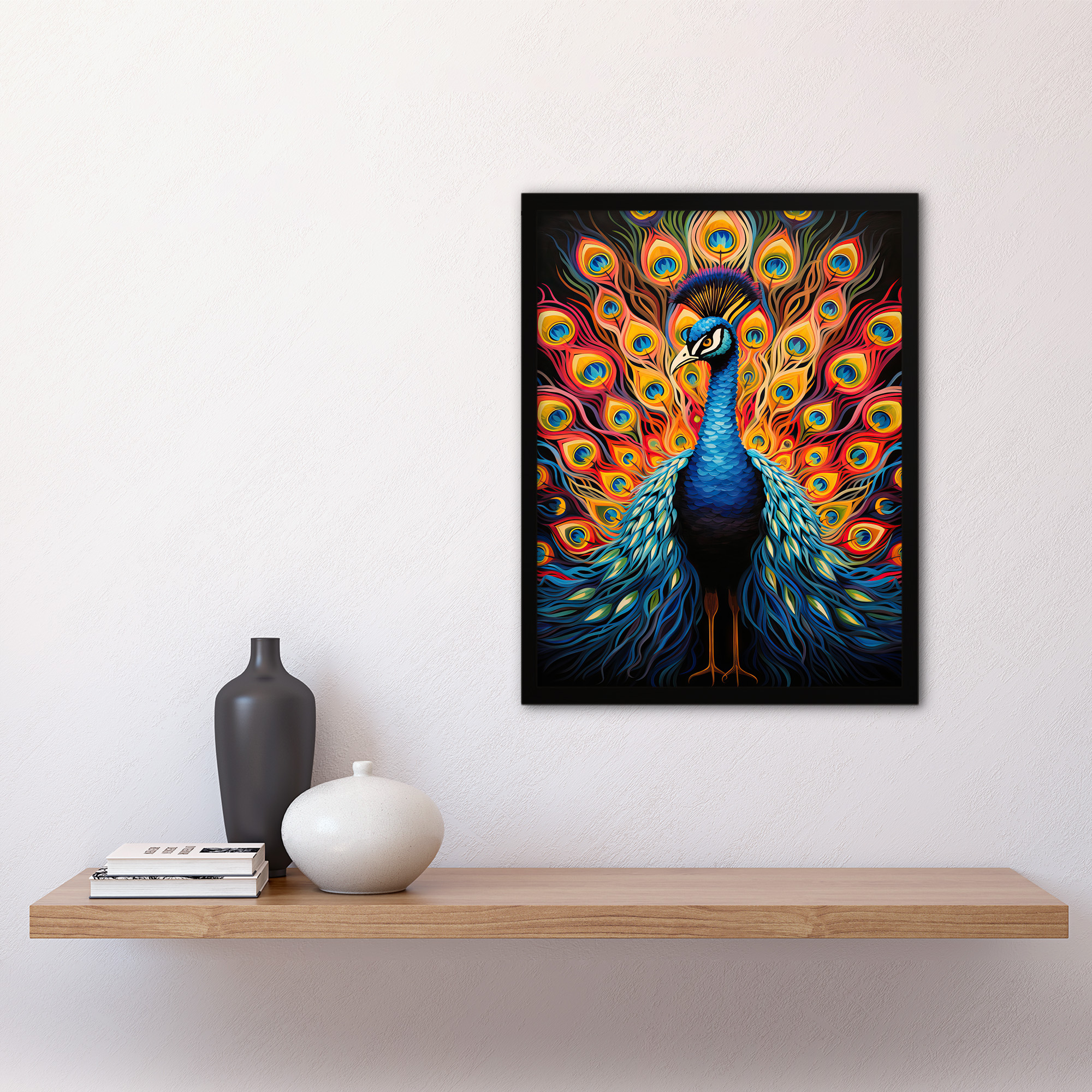 ★Original ART  ‘Peacock’ Peacock Original Oil Painting on Canvas Peacock Painting