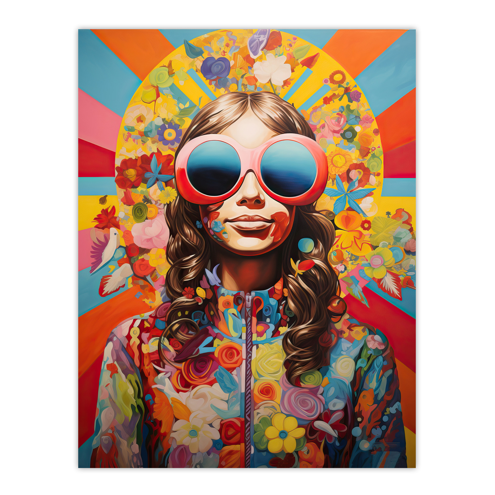 Flower Power Fanfare Florals Maximalist Bright Bold Wall Art Poster Print