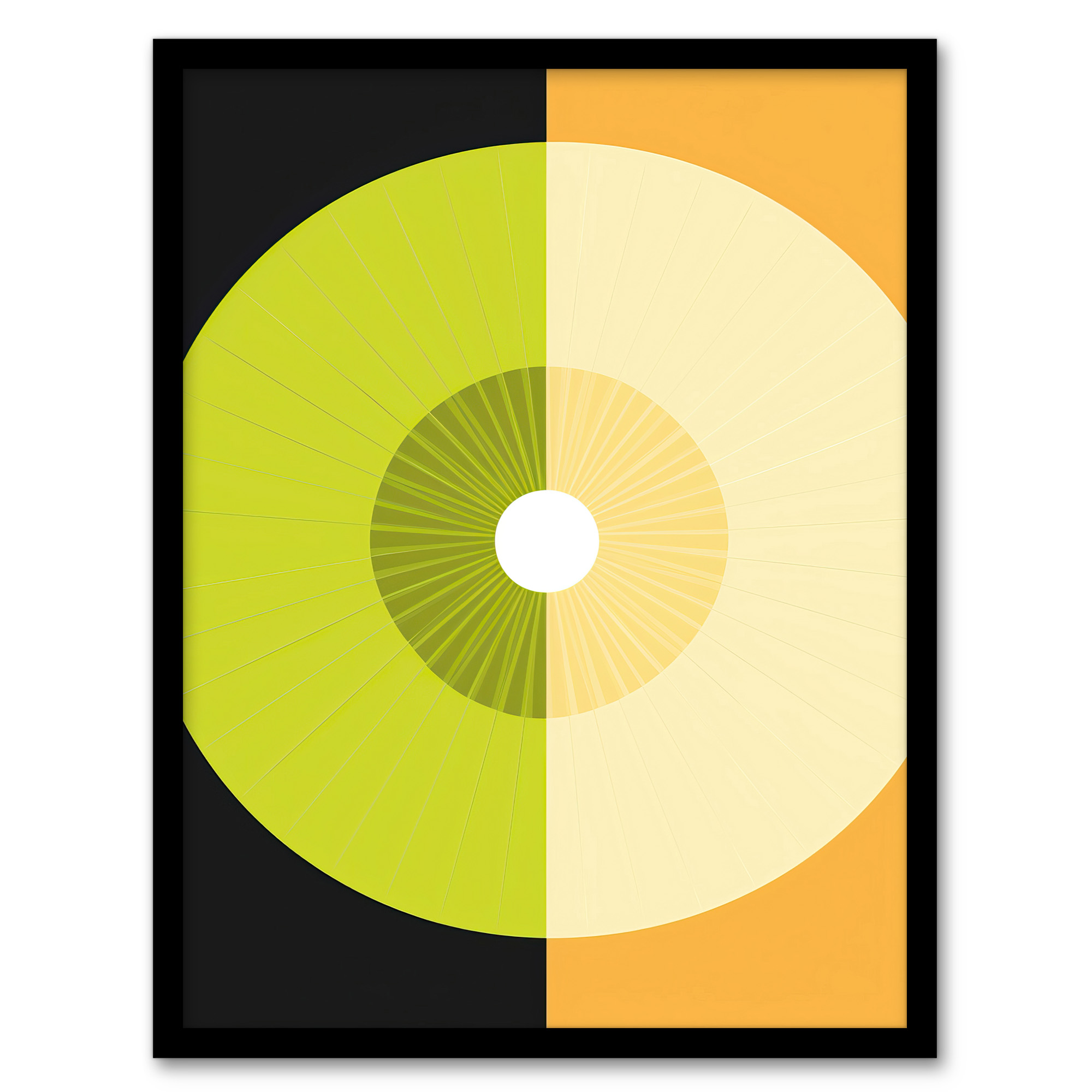Abstract Kiwi And Orange Kitchen Artwork Black Green Orange Art Poster Print
