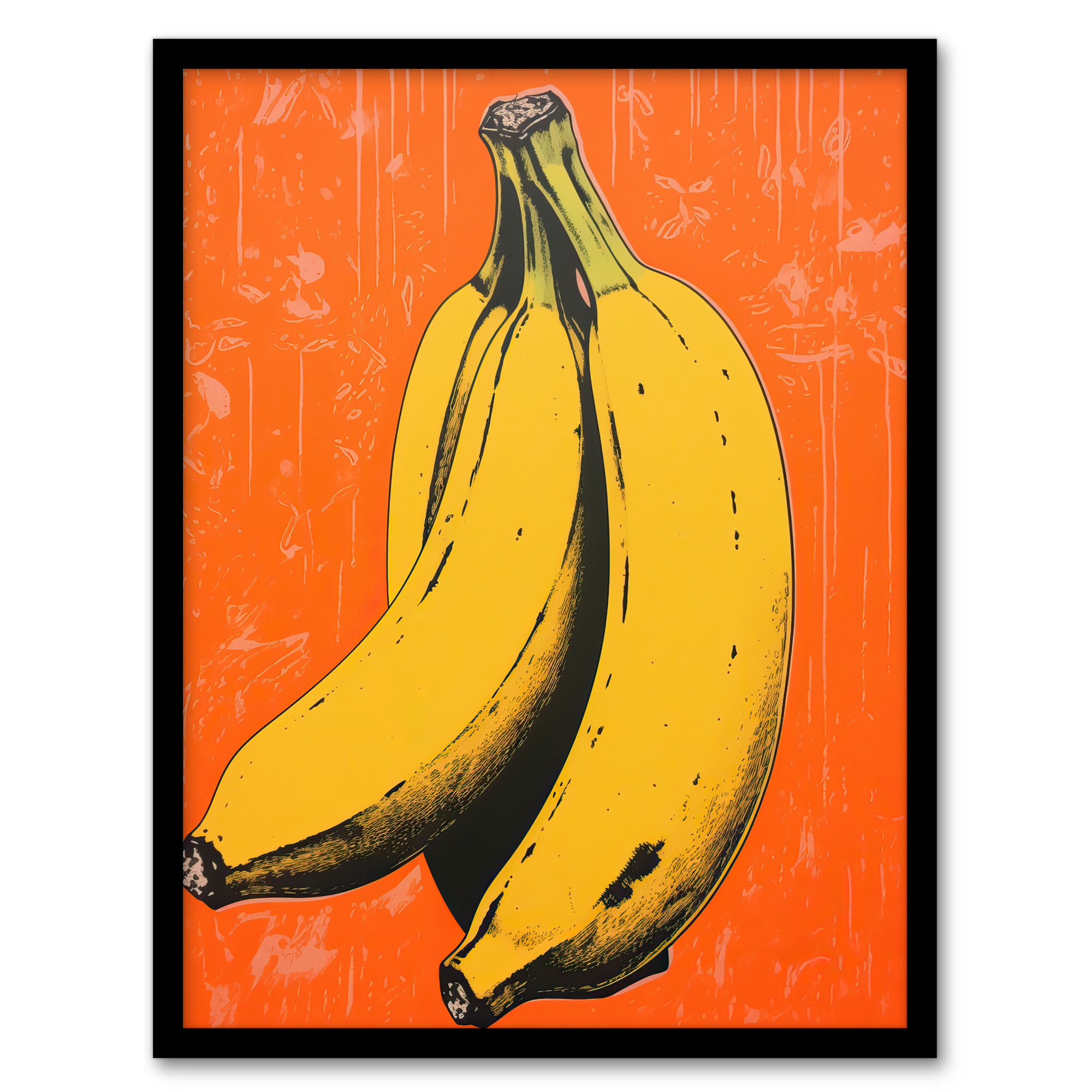 Banana On Orange Minimalist Interior Decor Kitchen Wall Art Poster