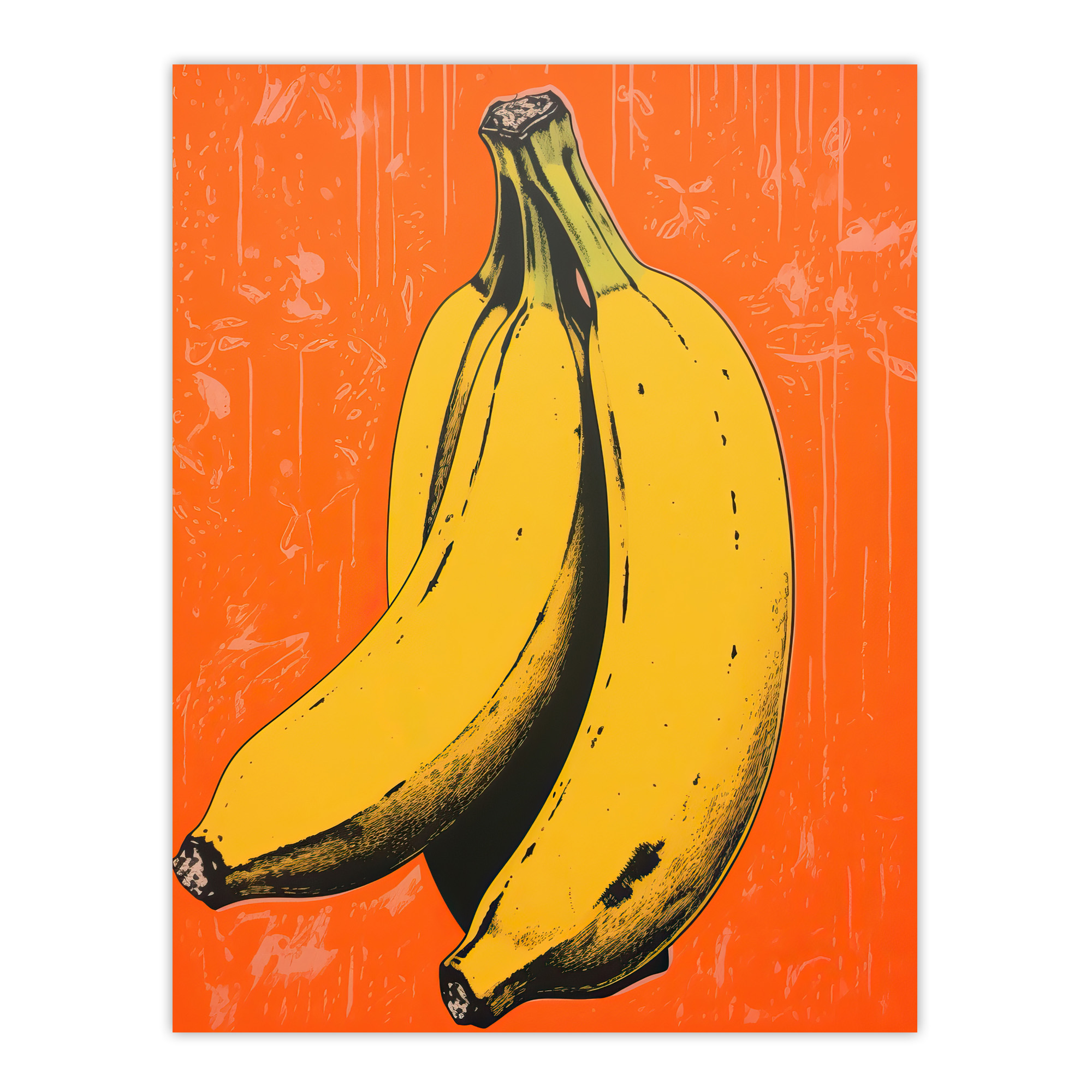 Banana On Orange Minimalist Interior Decor Kitchen Wall Art Poster