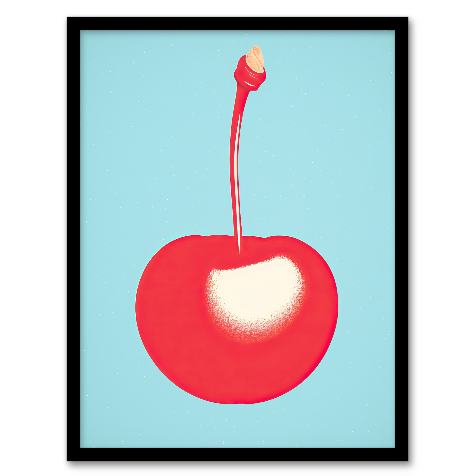 Simple Cherry Risograph Kitchen Artwork Minimalist Decor Wall Art Poster Print