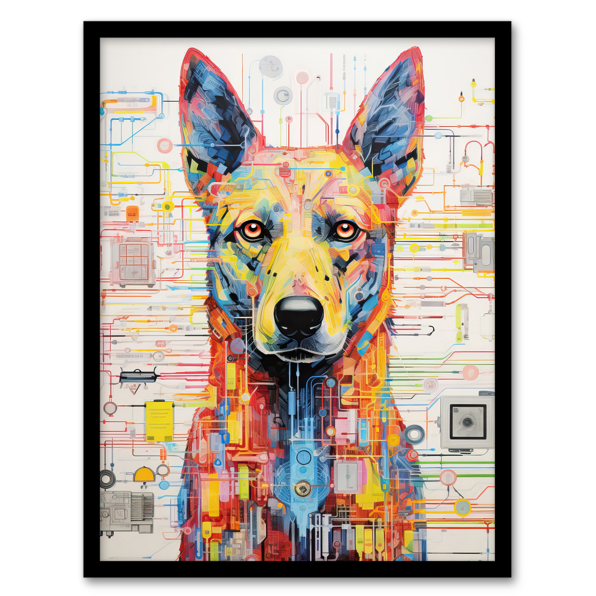 Gods Dog Blueprint Unclassified Robot Secret Schematic Wall Art Poster Print