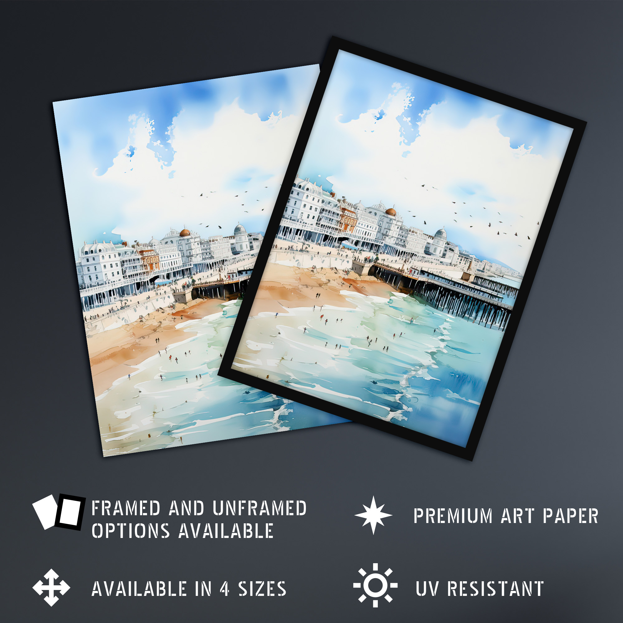 Artery8 Personalised Brighton Pier Beach Holiday Colourful