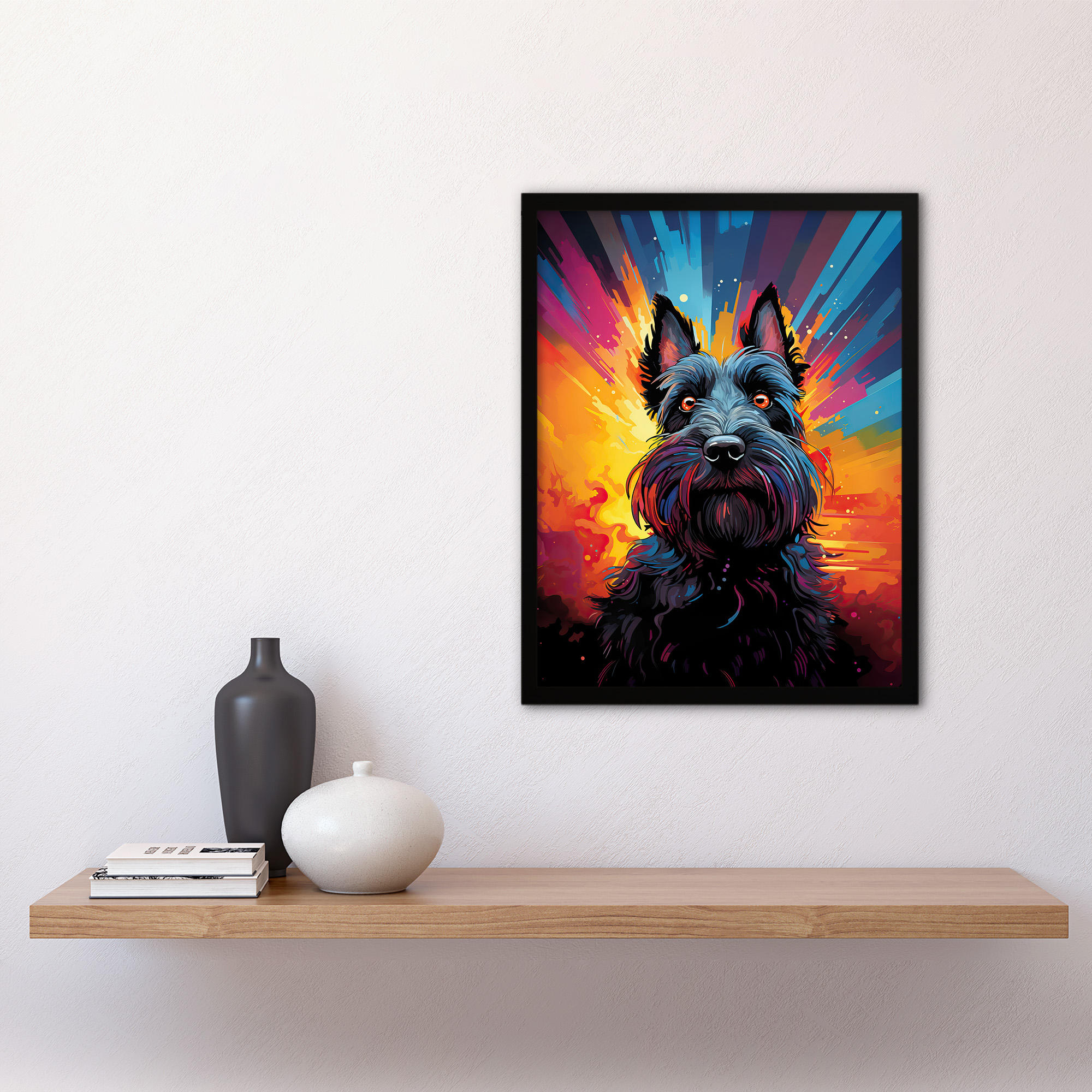 Terrier Oil Painting Blooms Dog Lover For Him Or Her Man Woman Birthday Thank You Kids Child Blank Art Greeting Card