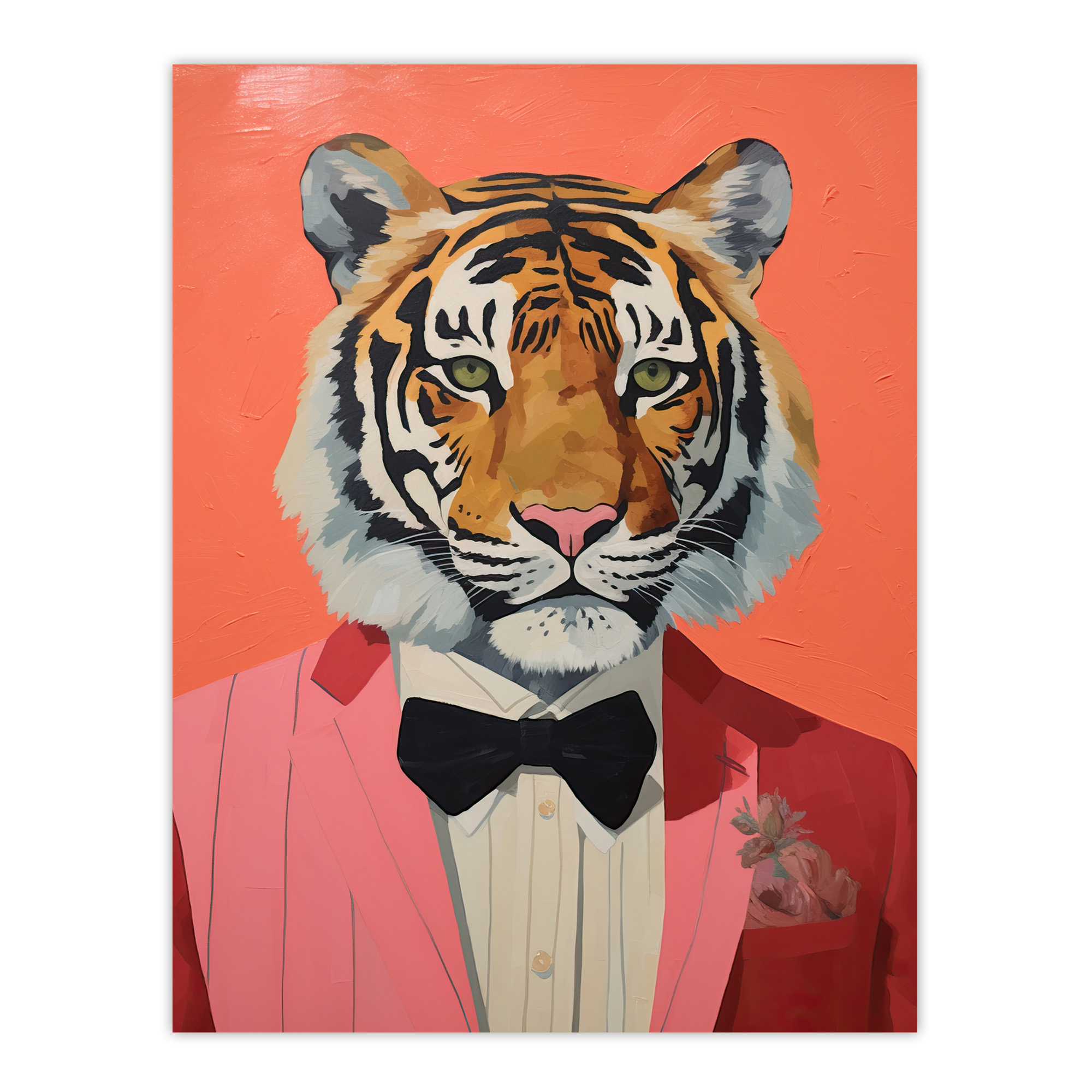 Dressed To Kill Tiger Fun Animal Portrait Wall Art Poster Print Picture