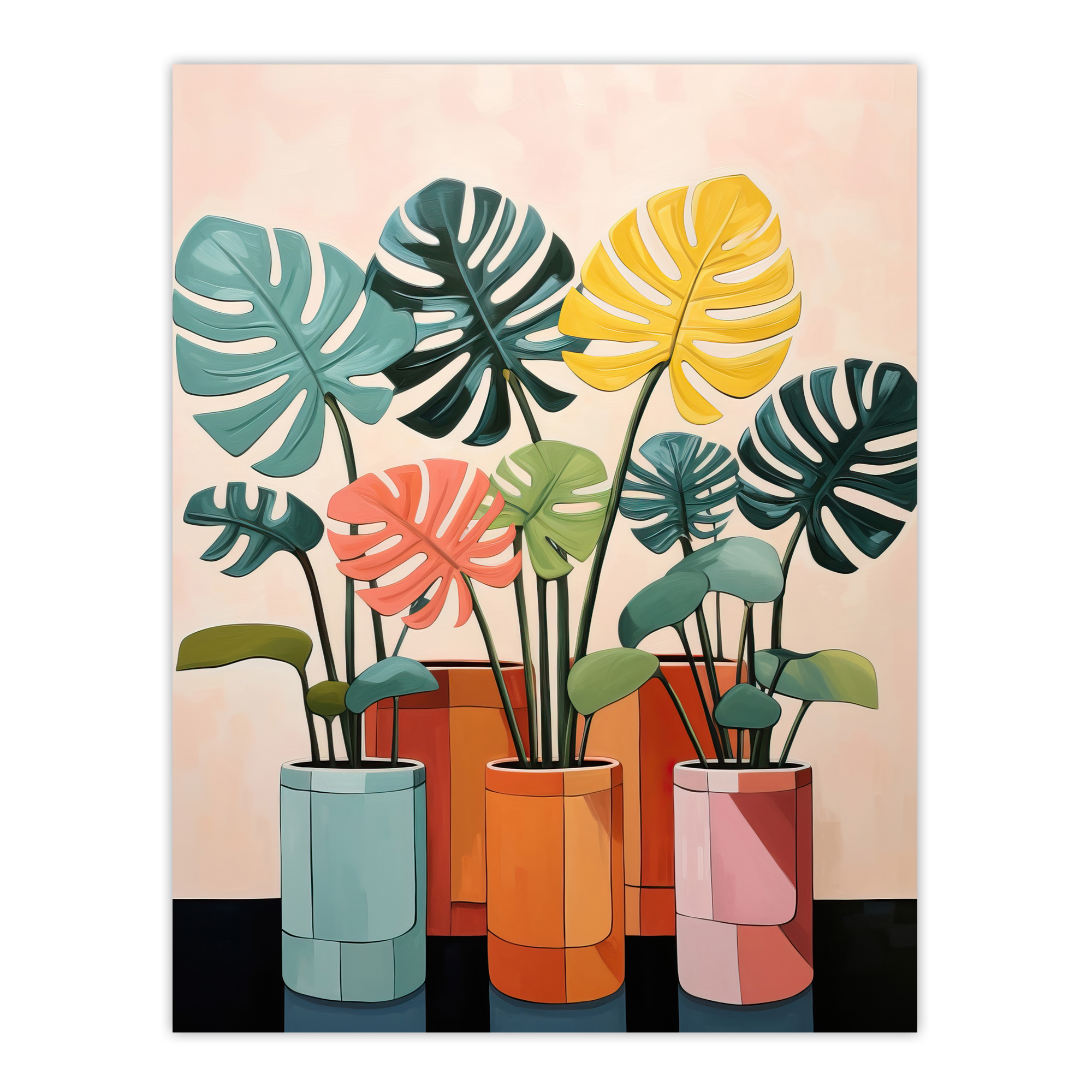 Monstera Fanfare House Plant Nursery Wall Art Poster Print Picture