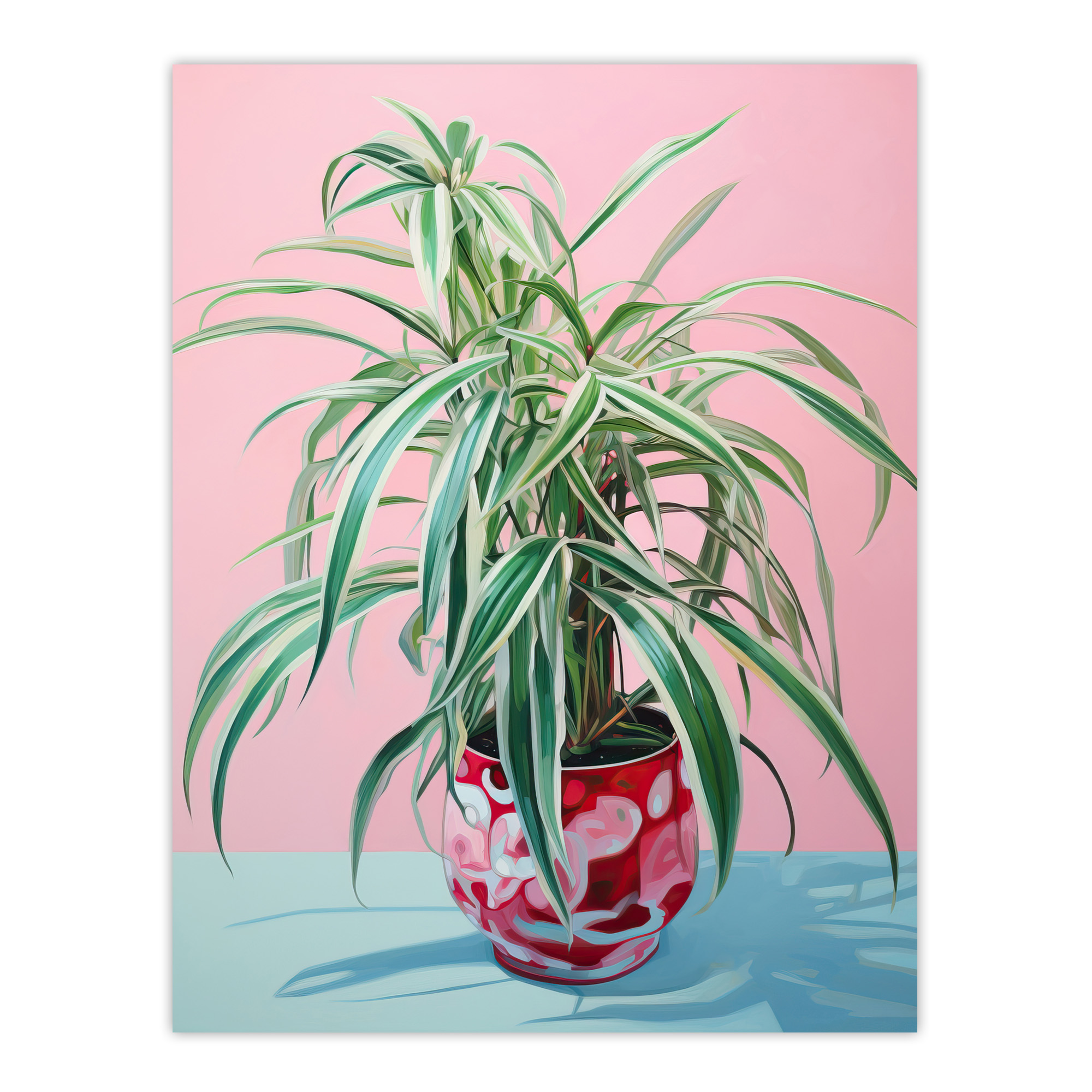 Spider Plant Lover Pink Green Blue Wall Art Poster Print Picture