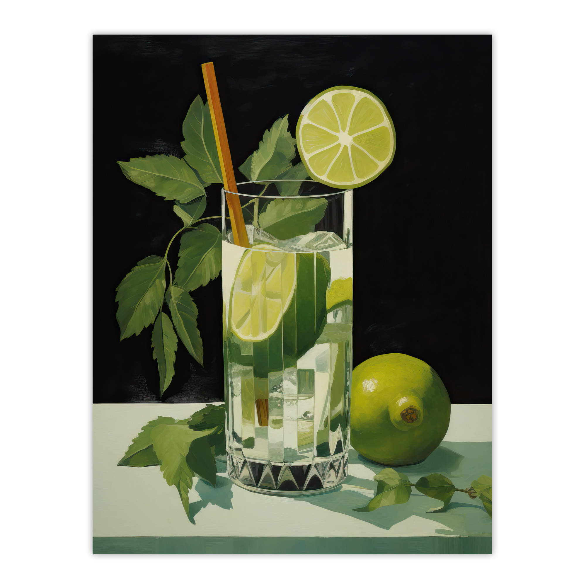 Virgin Mojito Cocktail Green Kitchen Wall Art Poster Print Picture