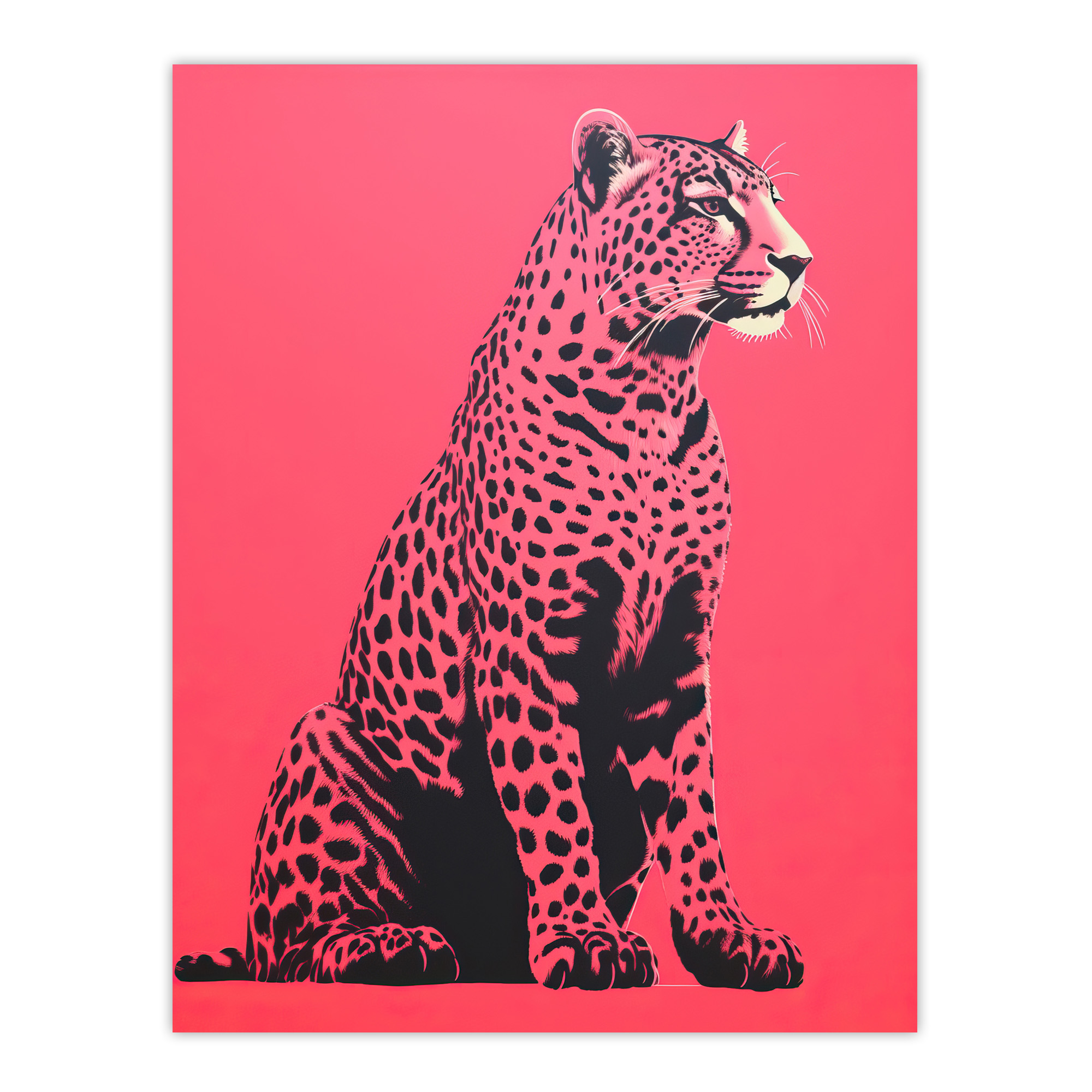 Watermelon Pink Cheetah Animal Bold Wall Art Poster Print Picture