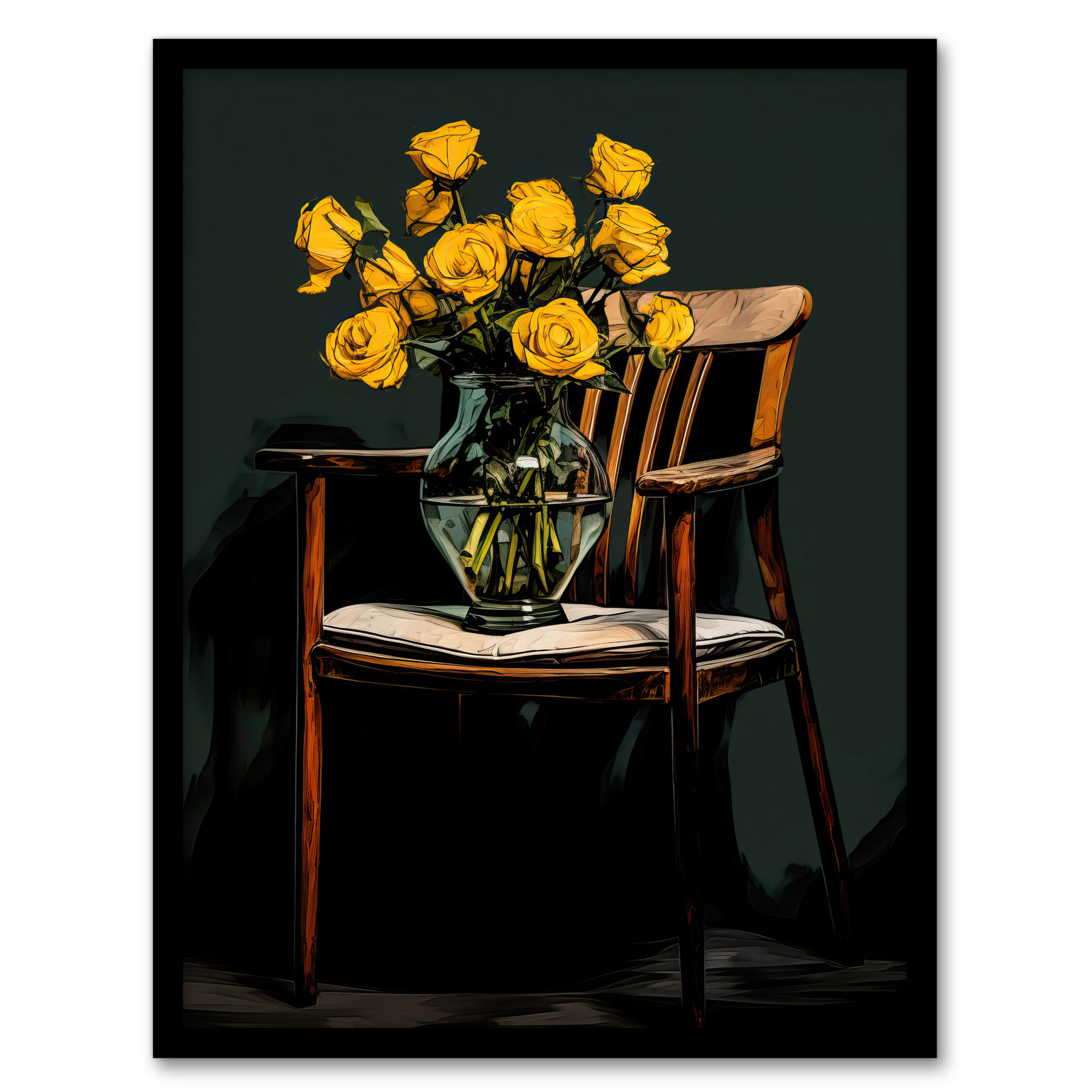 Yellow Roses Are My Favourite Still Life Wall Art Poster Print Picture