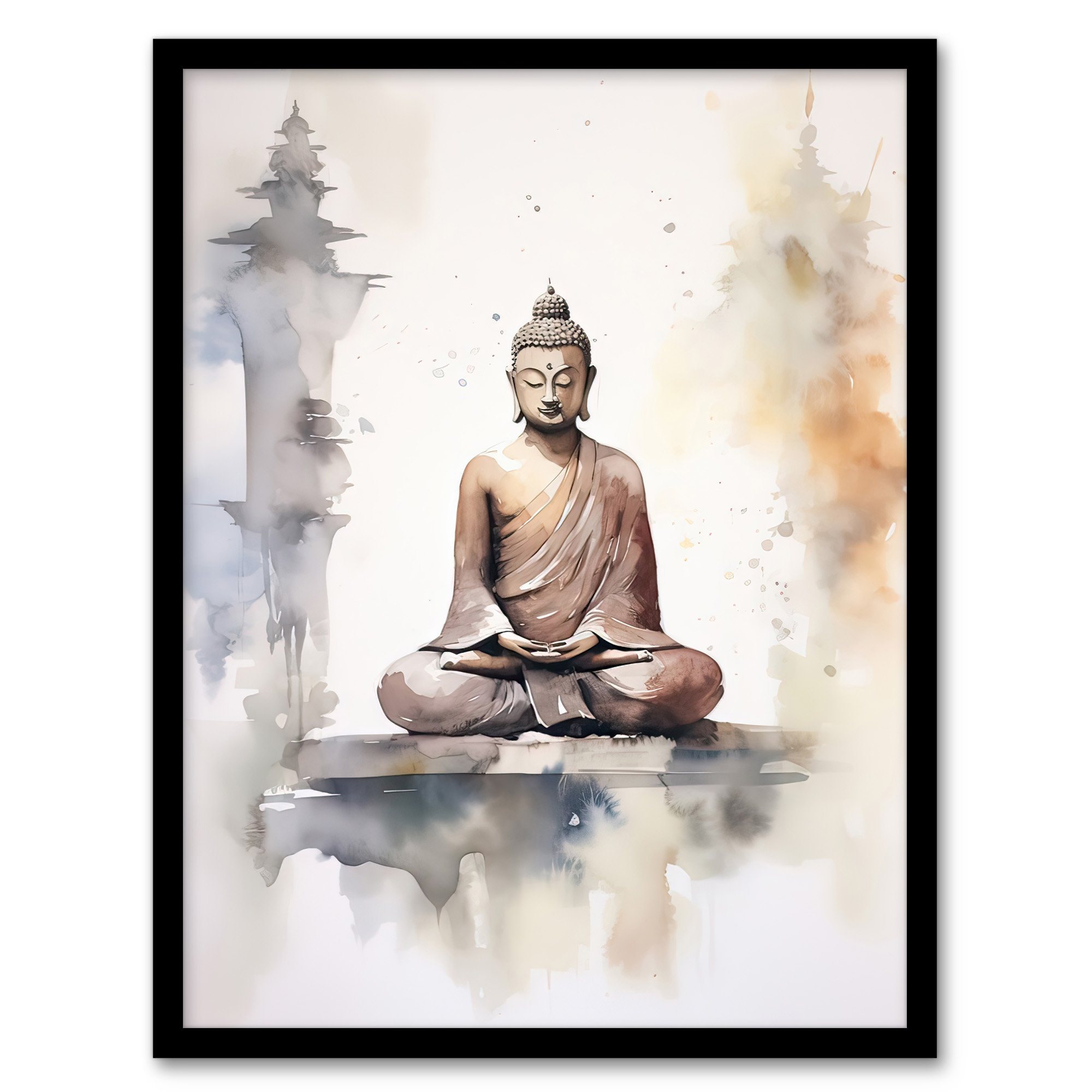 Artery8 Poster Body In Good Health Buddha Meditation | Stampa D'Arte 61x46cm | Carta Di Pregio