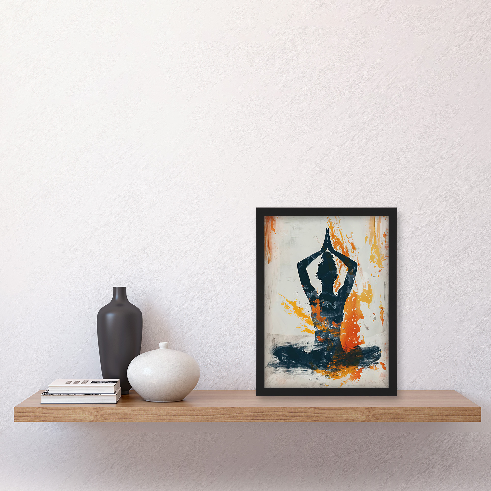 Geburtstagskarte Mit Abstrakter Yoga-Frau – Künstlerisch, 17,5x12,5cm