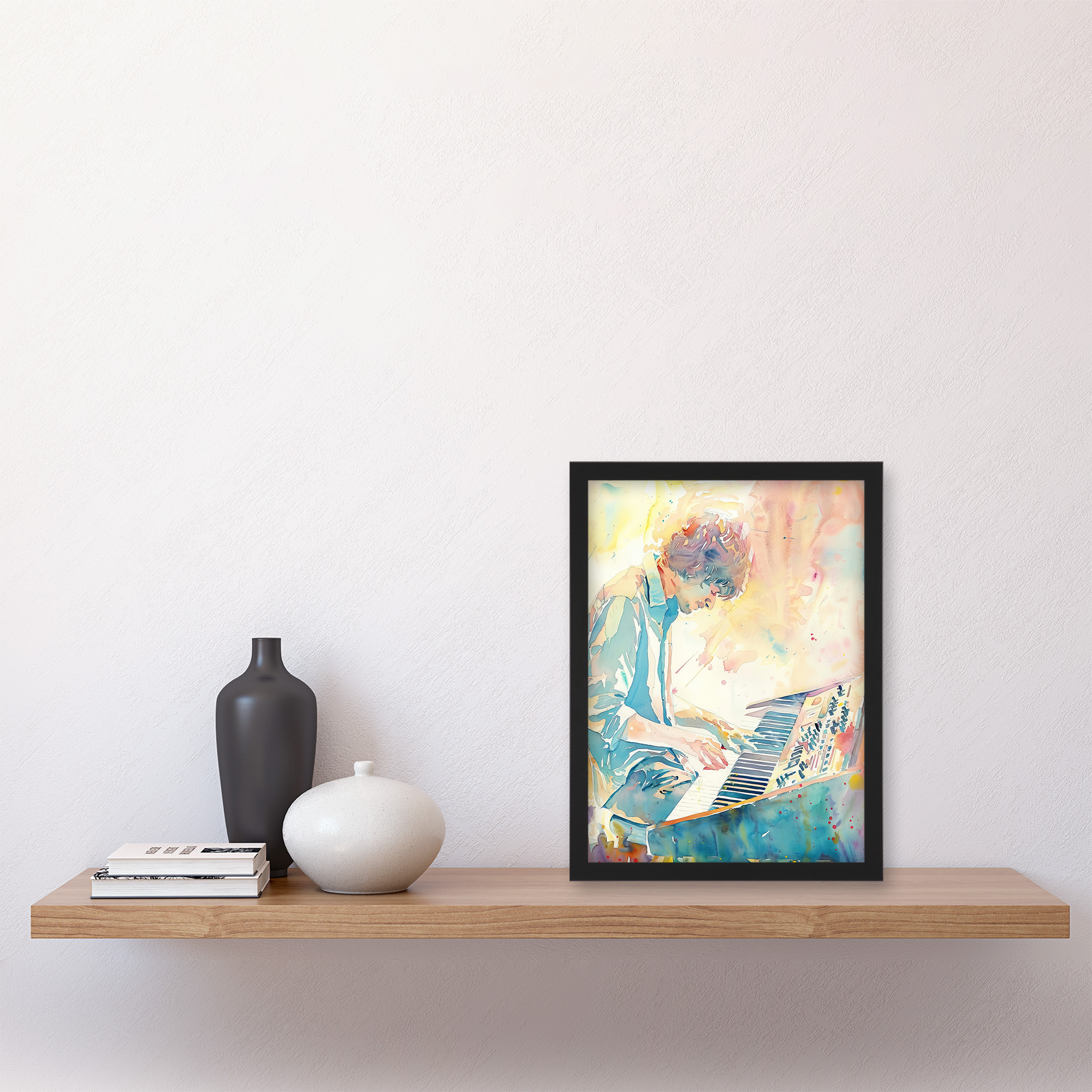 Artery8 Personalised Drummer Playing Drums Set Modern Watercolour Red Blank For All Him Or Her