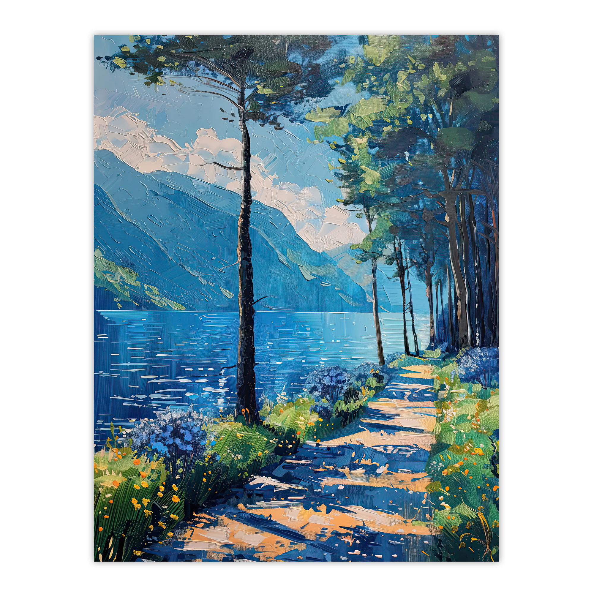 Lake District Acrylic Landscape Summer England Wall Art Poster Print - Picture 2 of 26