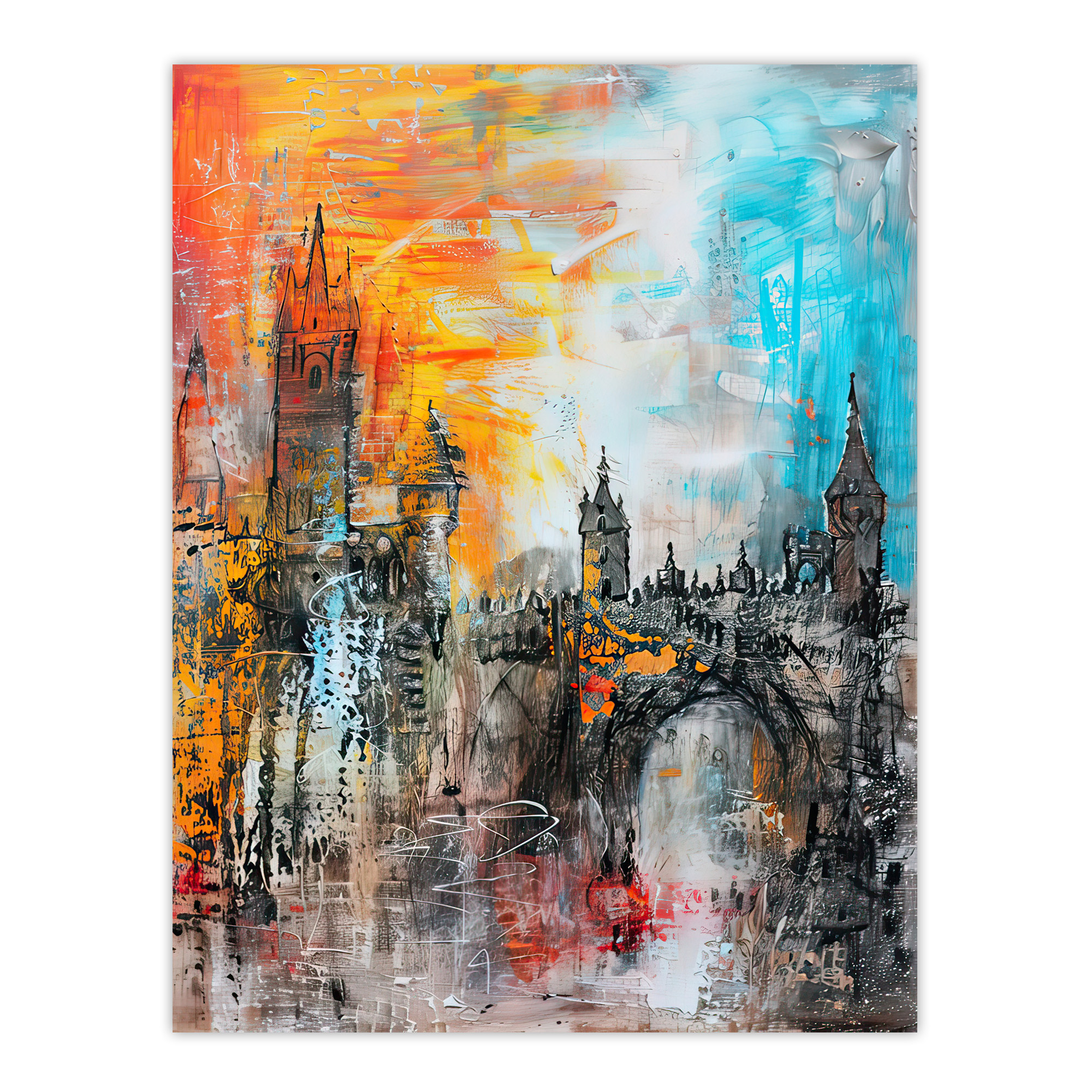Alnwick Castle Modern Artwork Northumberland Wall Art Poster Print