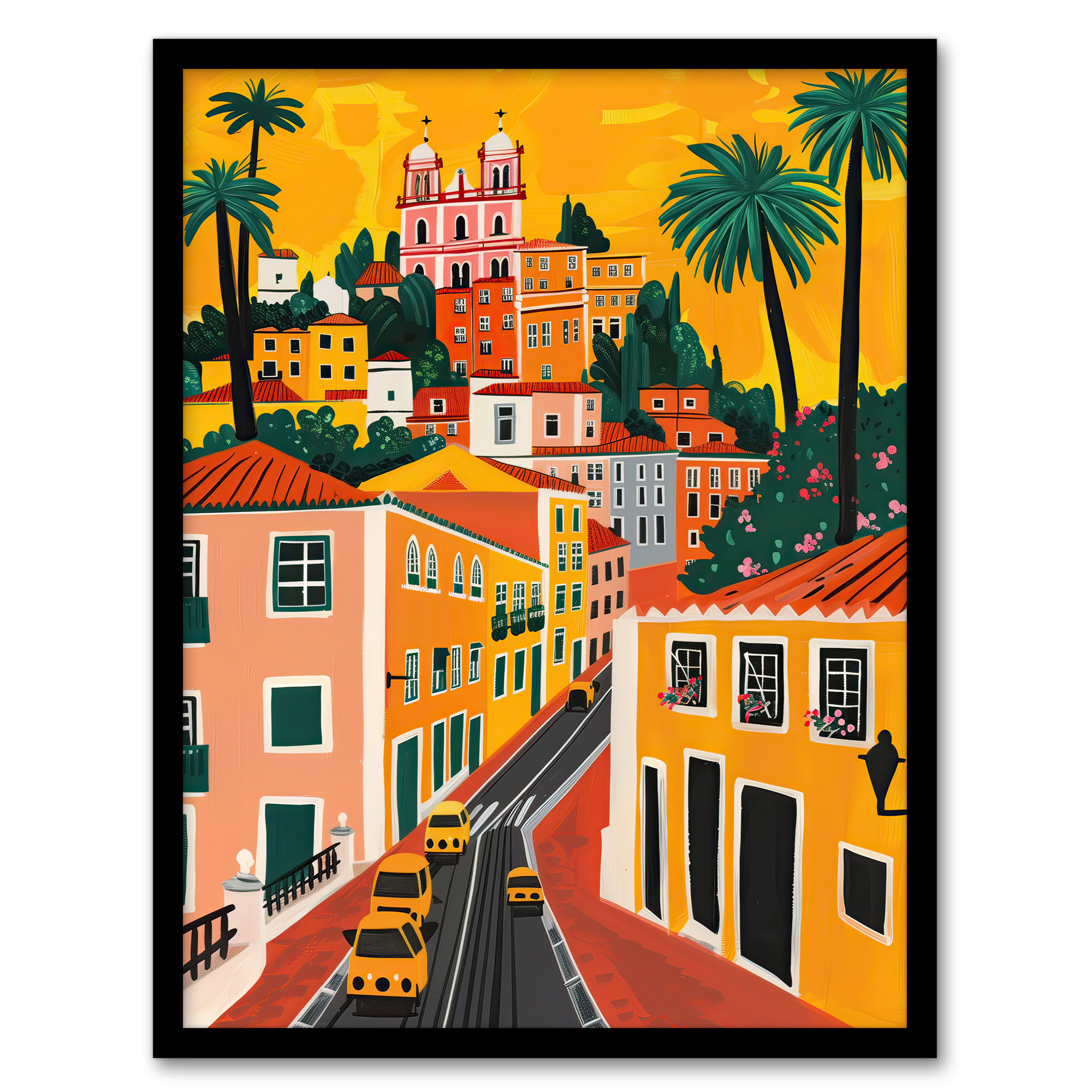 Mexico City Santa Prisca Church Cityscape Sunset Wall Art Poster Print