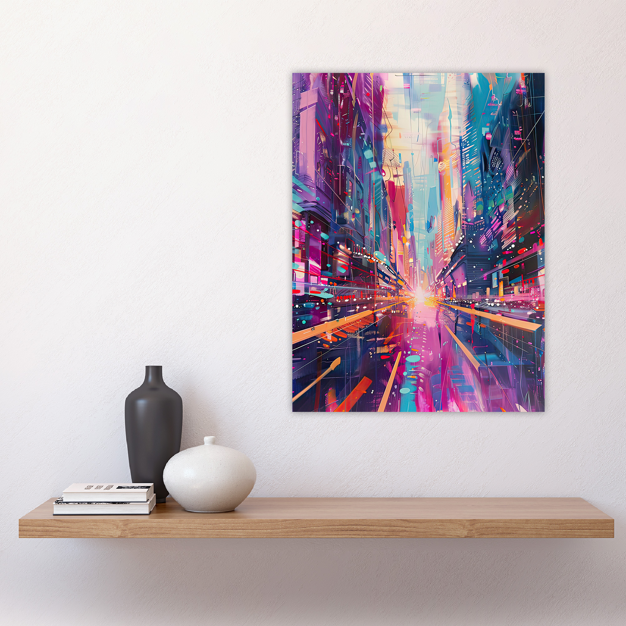 Vibrant Japan Abstract Tokyo City Painting Wall Art Poster