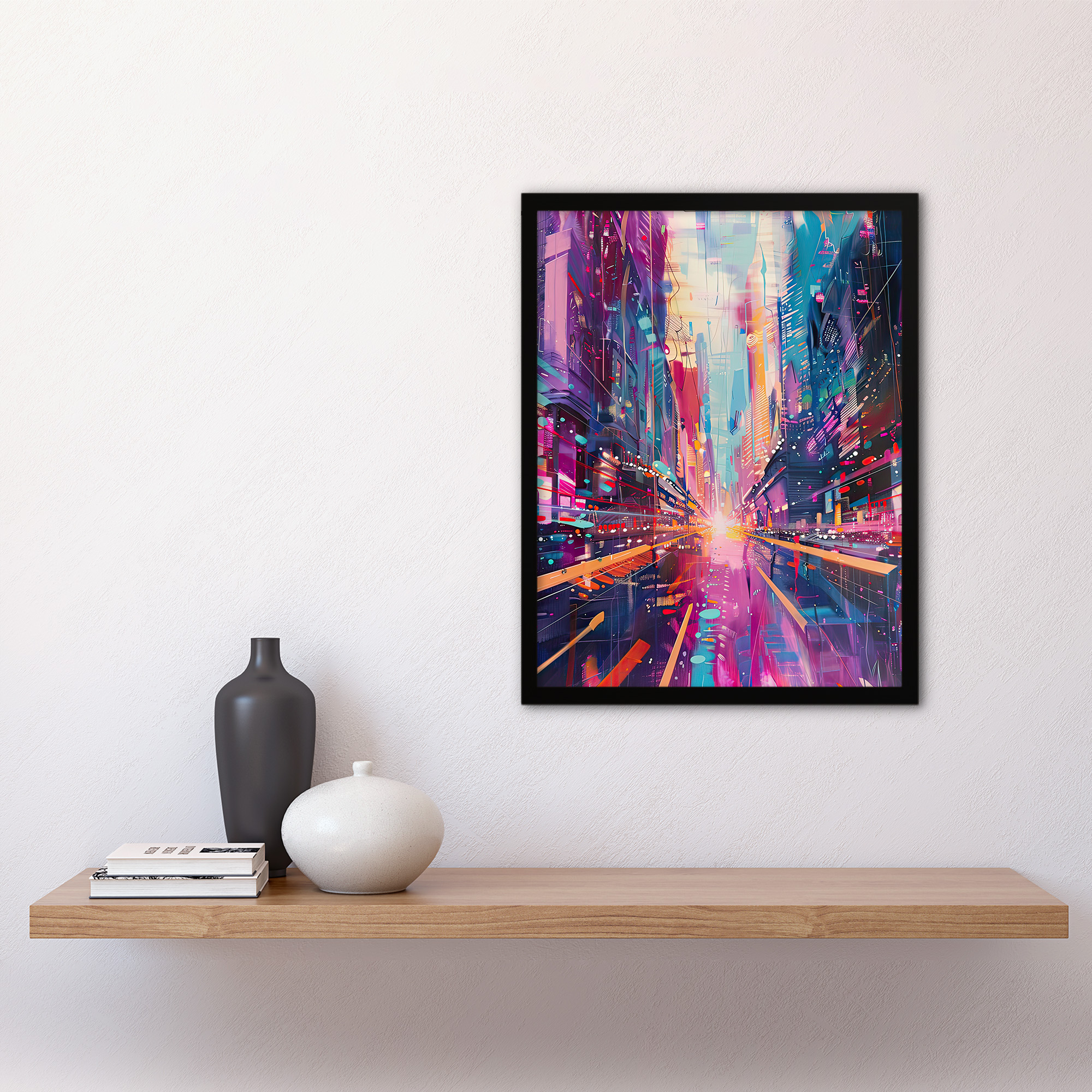 Vibrant Japan Abstract Tokyo City Painting Wall Art Poster Print