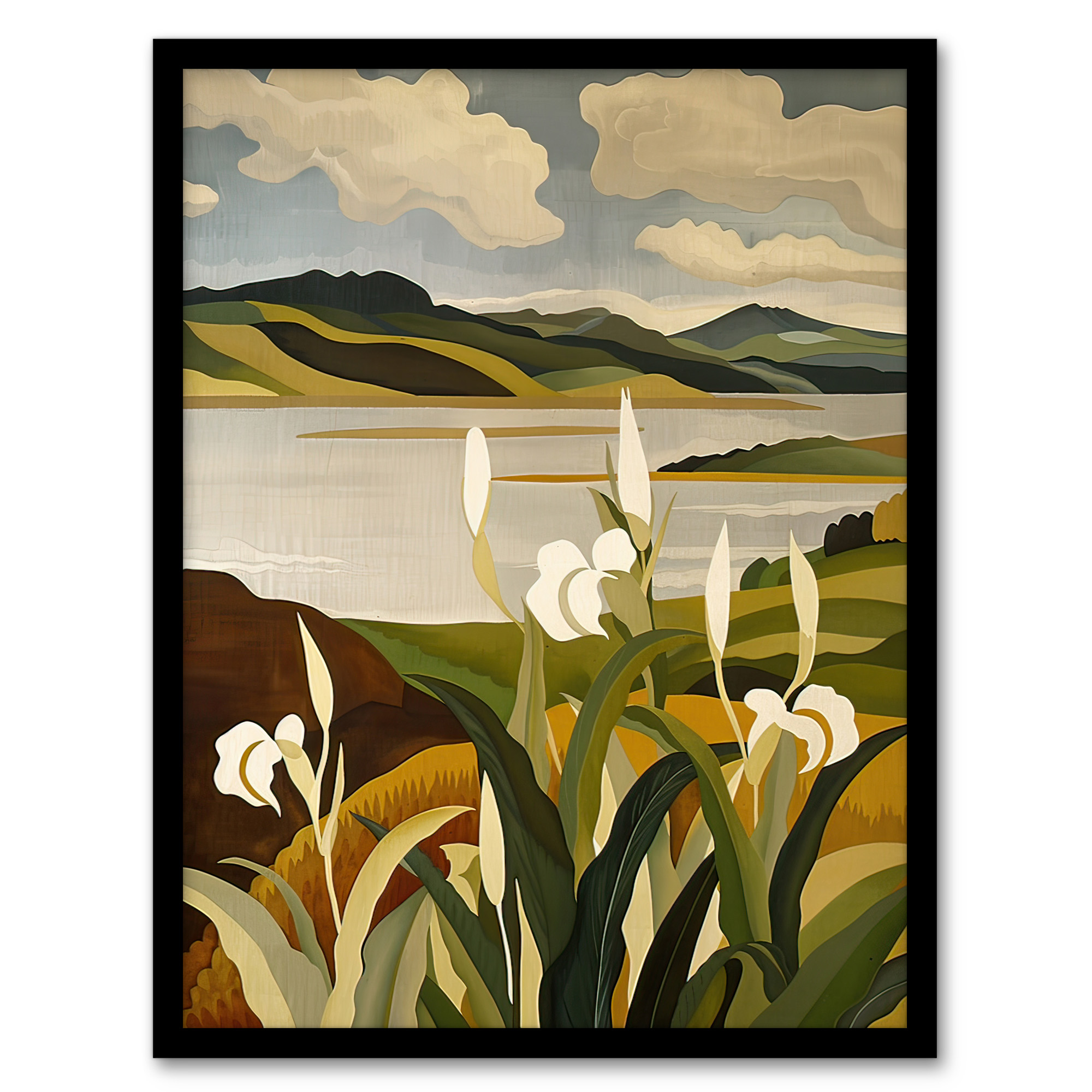 Cornish Coastal Flowers Cornwall Landscape Wall Art Poster Print