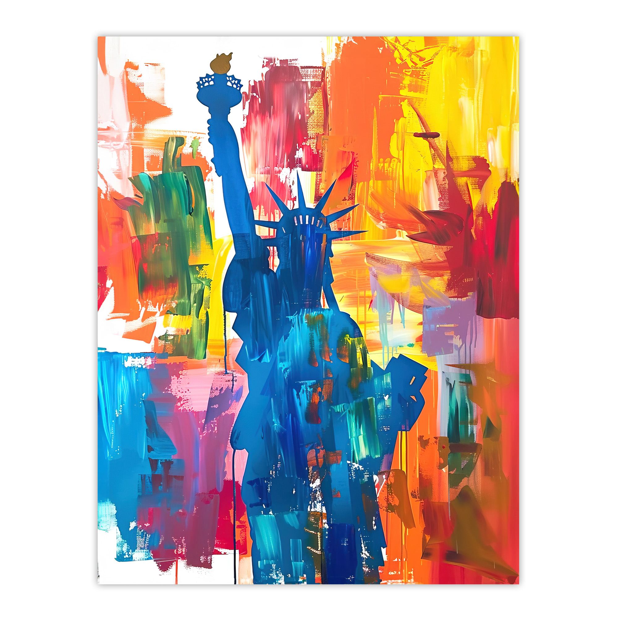 Statue of Liberty NYC Colourful Bright Acrylic Wall Art Poster Print