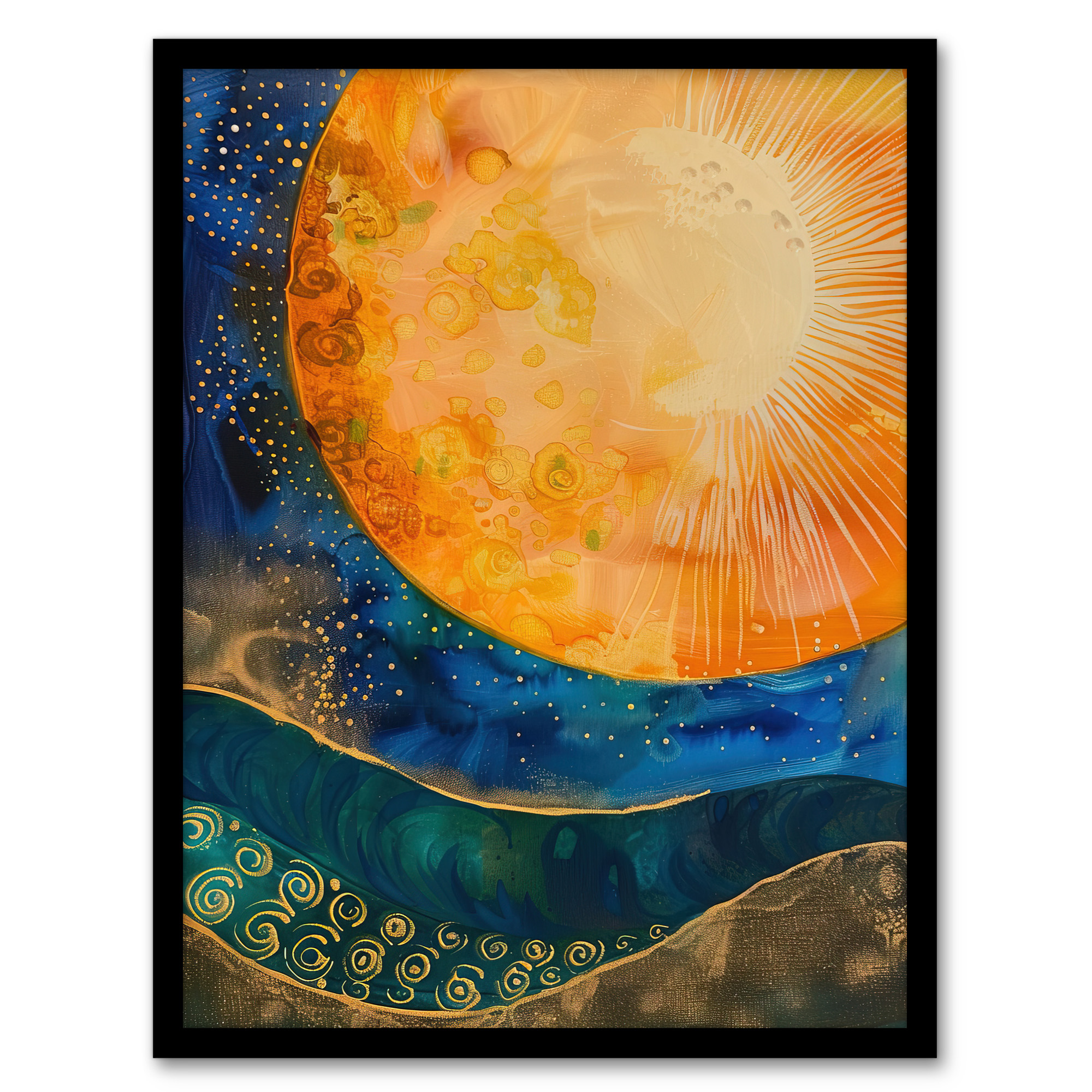 Abstract Sunrise Modern Tarot Style Painting Wall Art Poster Print
