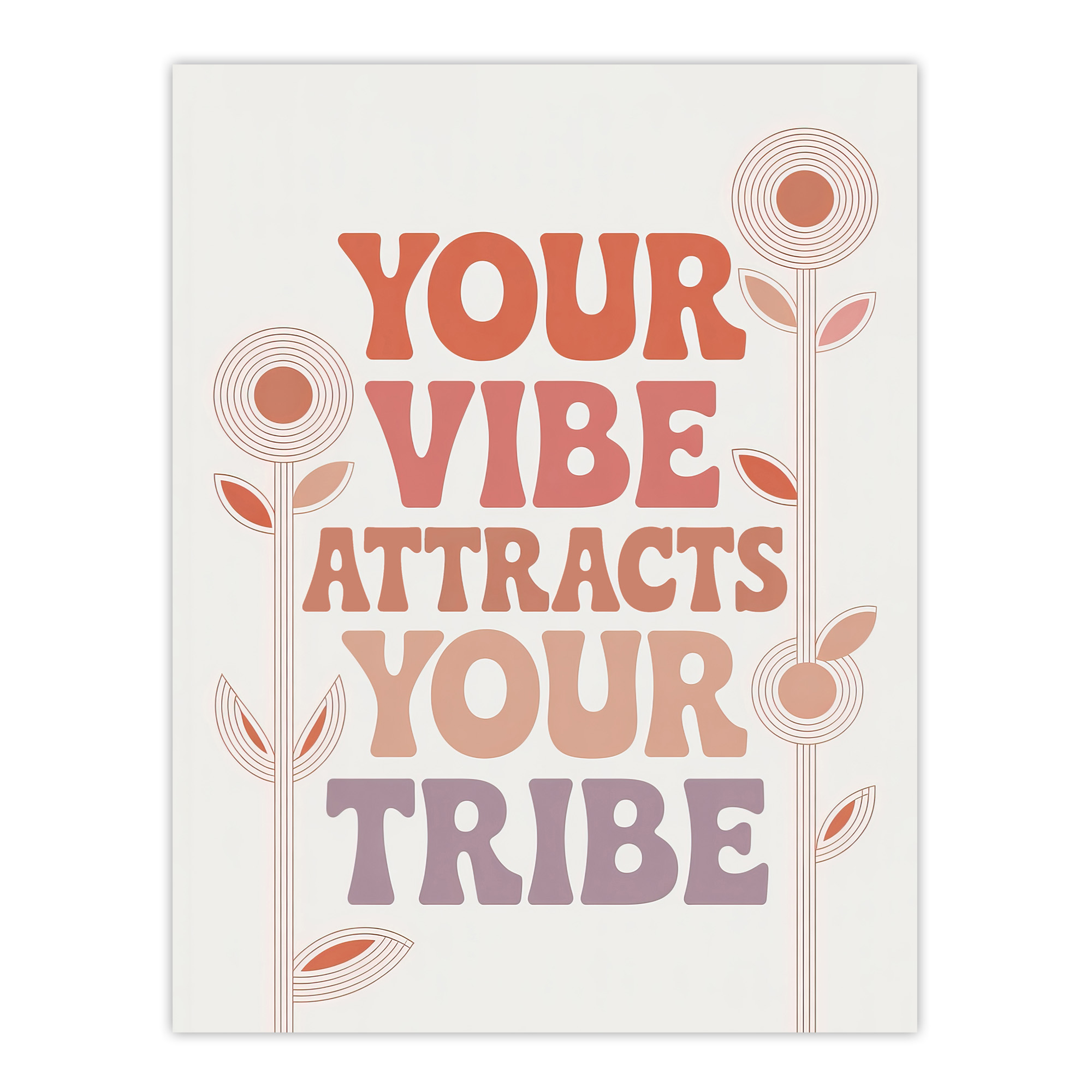 Vibe Attracts Your Tribe Retro Midcentury Floral Wall Art Print
