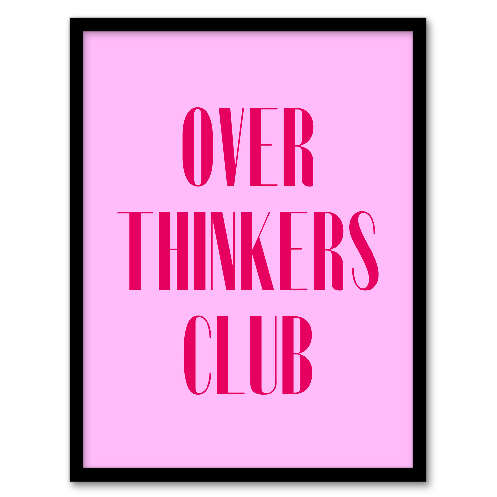 Overthinkers Club Simple Modern Pink Wall Art Print