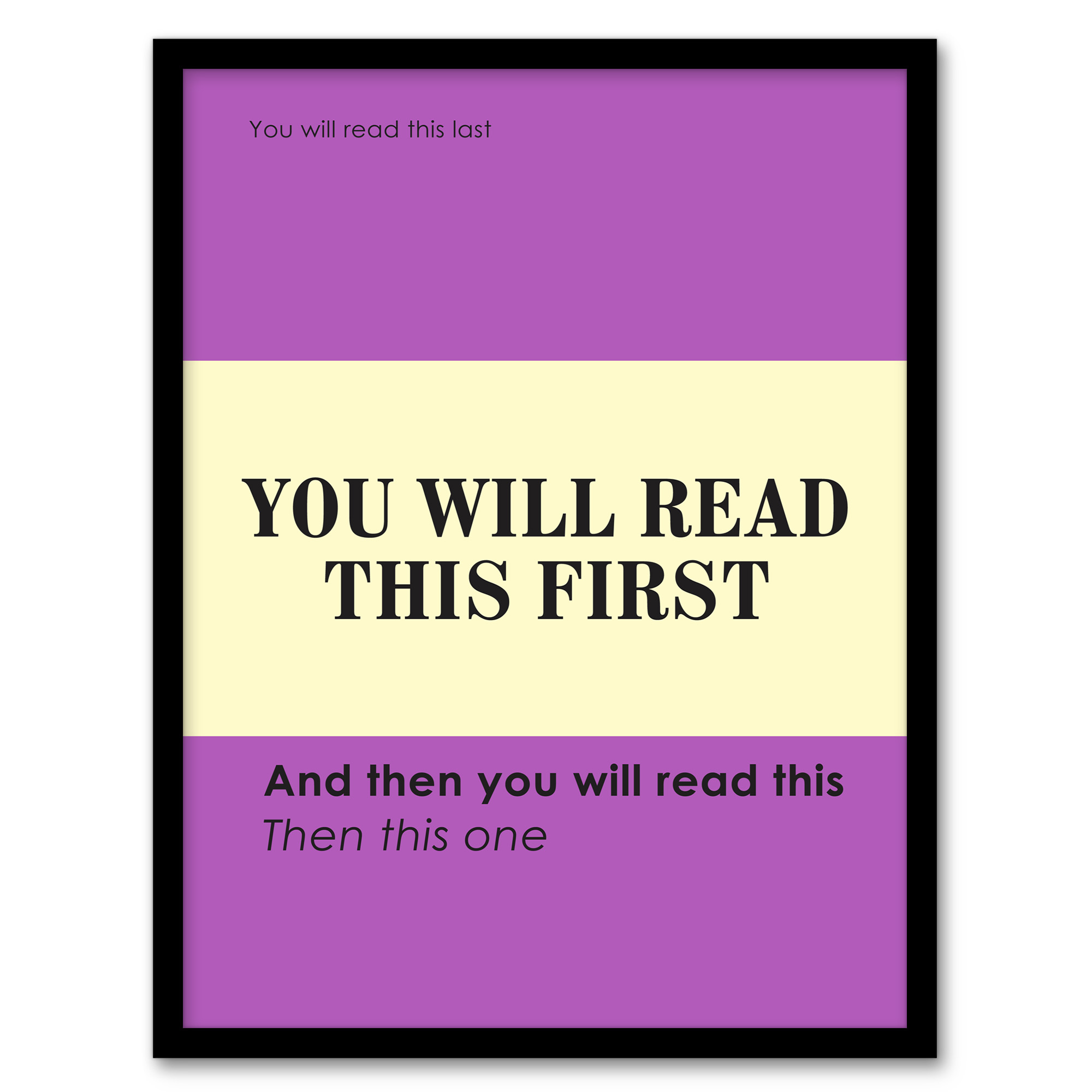 You Will Read This First Purple Simple Modern Wall Art Print