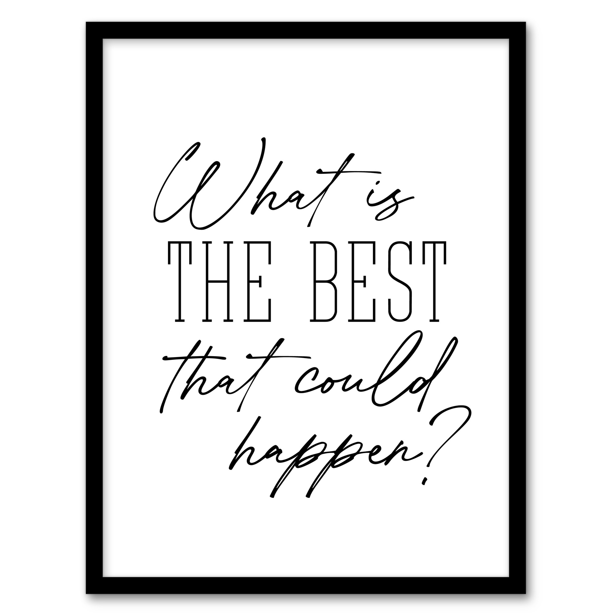 What Is The Best That Could Happen Modern Simple Wall Art Print