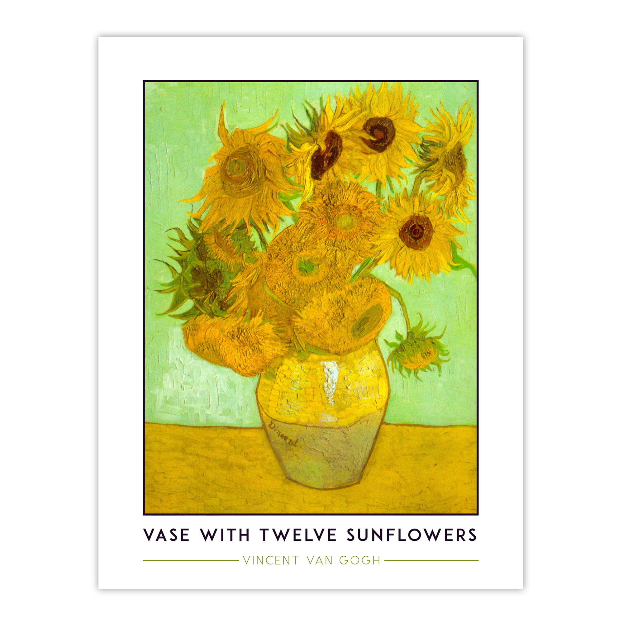 Vincent Van Gogh Vase With Twelve Sunflowers Wall Art Poster Print