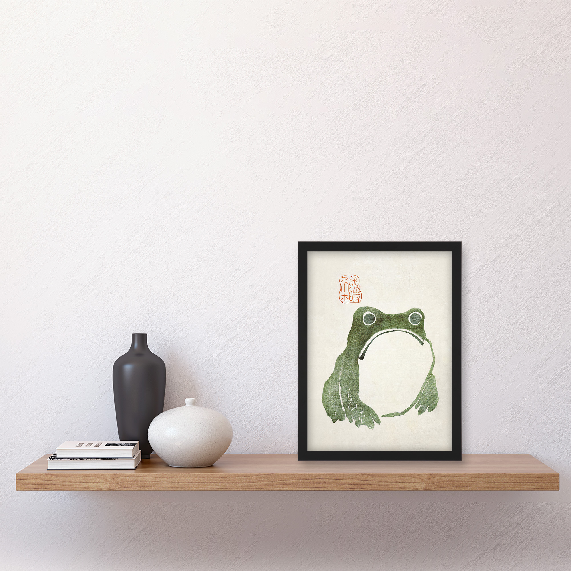 Vintage japanischer niedlicher mürrischer Frosch Matsumoto Hoji Wandkunst Poster Druck - Bild 15 von 26