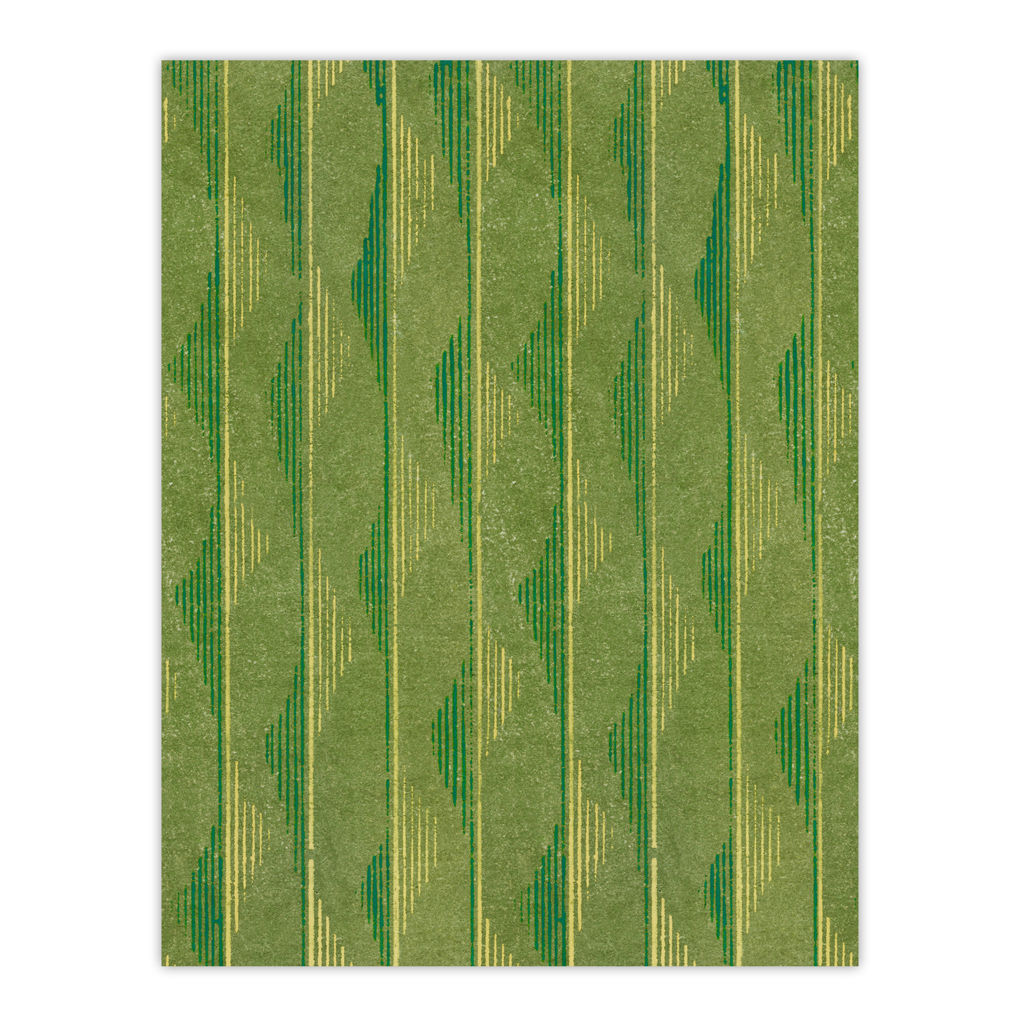Green Lines Vintage Pattern Vintage Japan Framed Wall Art Print Korin