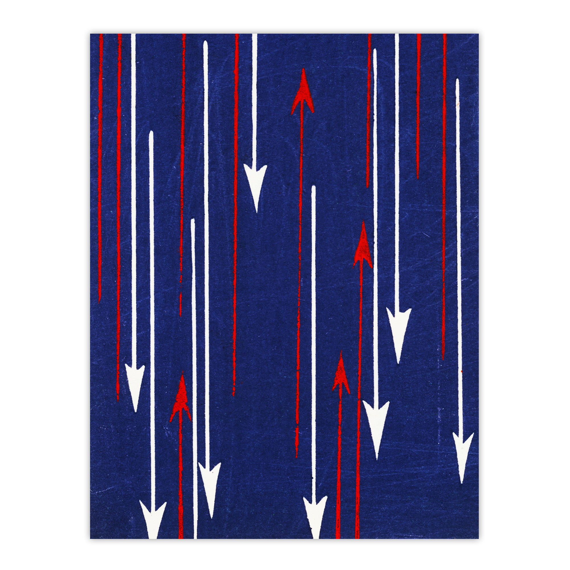 Red Blue Arrows Textile Pattern Retro Japan Framed Wall Art Print Korin