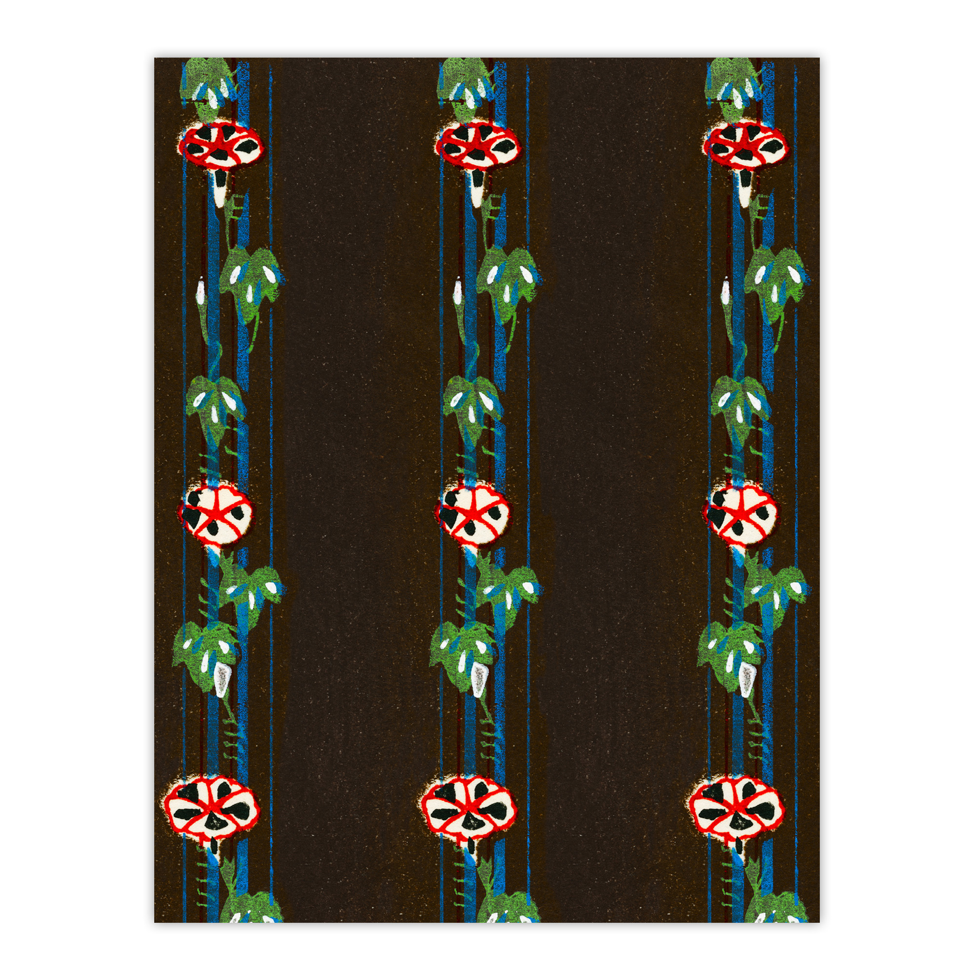 Vintage Floral Textile Pattern Japan Framed Wall Art Print Furuya Korin