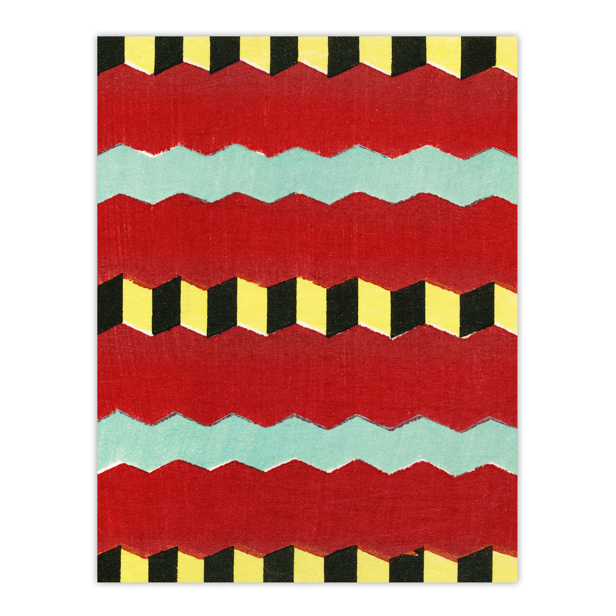 Shima Zig Zag Textile Patterns Vintage Japan Framed Wall Art Print Korin