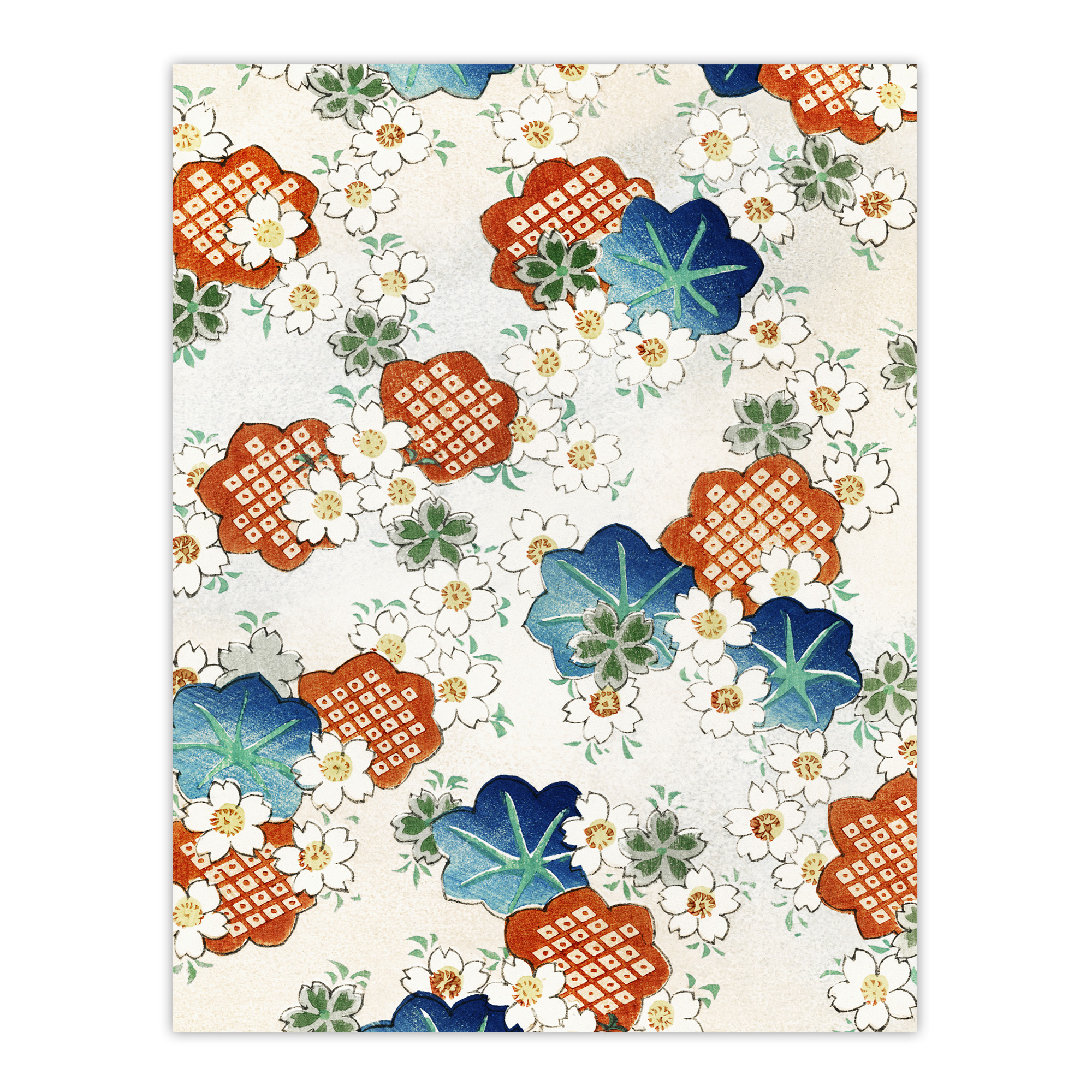 Vintage Floral Flower Pattern Japanese Framed Wall Art Print Bijutsukai