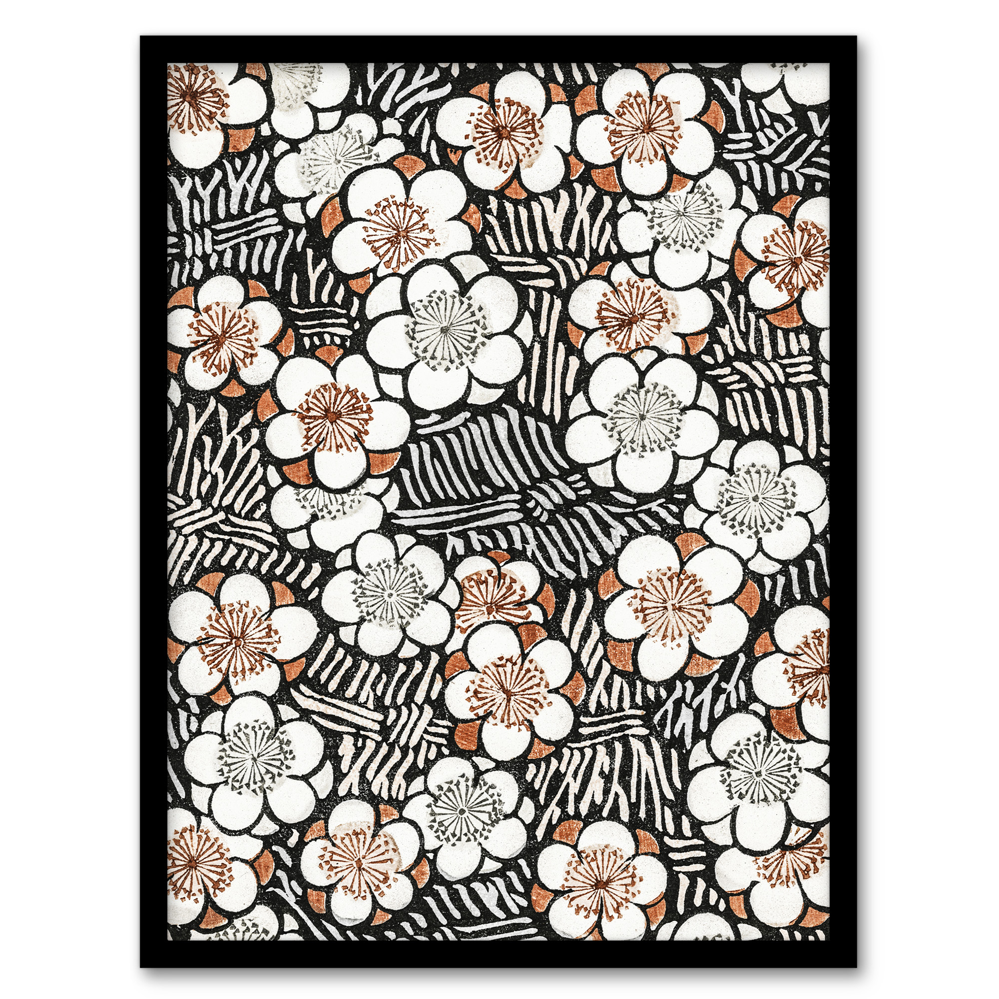 Shin Bijutsukai Framed Wall Art Print Flowerbed Floral Pattern Home Décor A3/A4