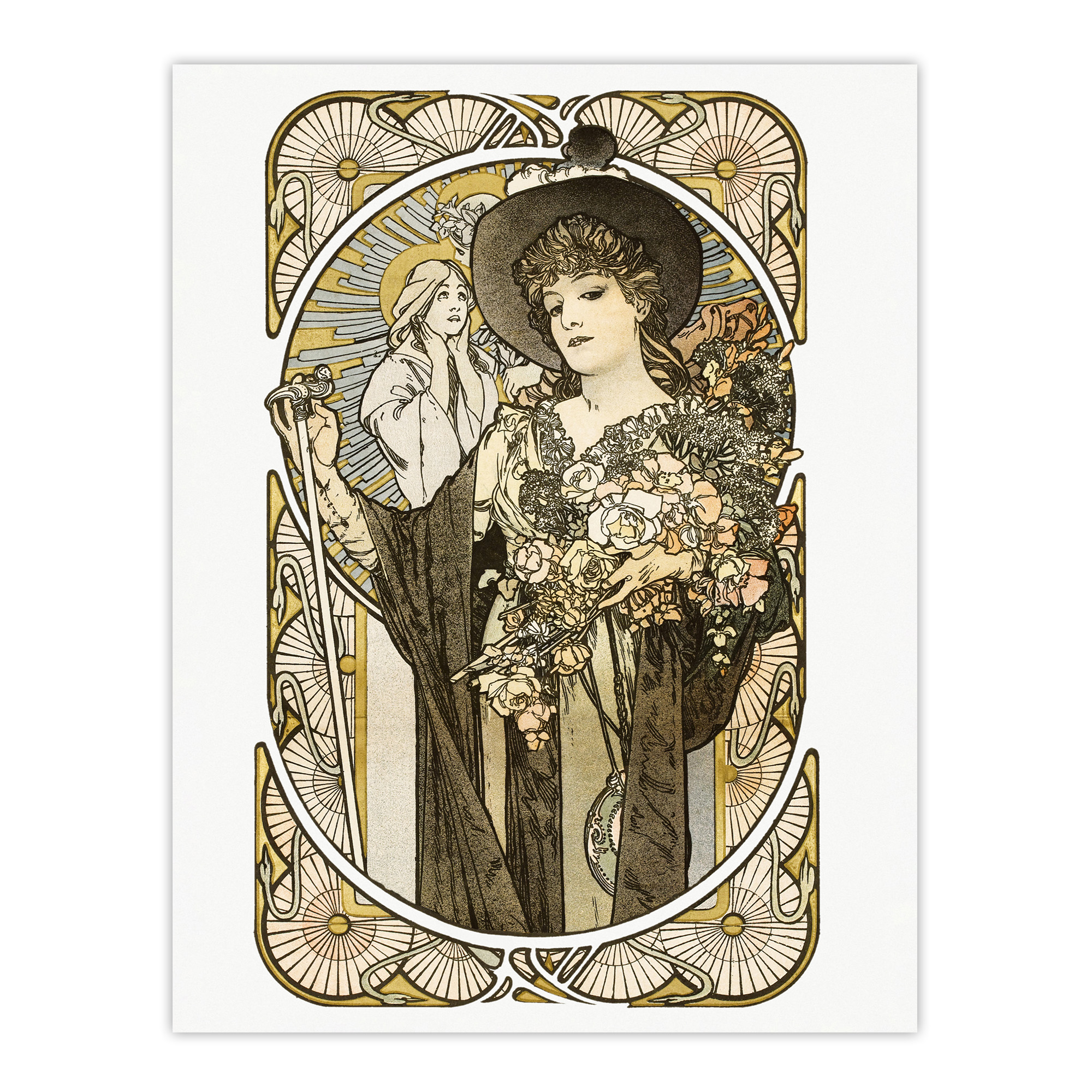 La Tosca Theatre Play Vintage French Advert Framed Wall Art Print Mucha